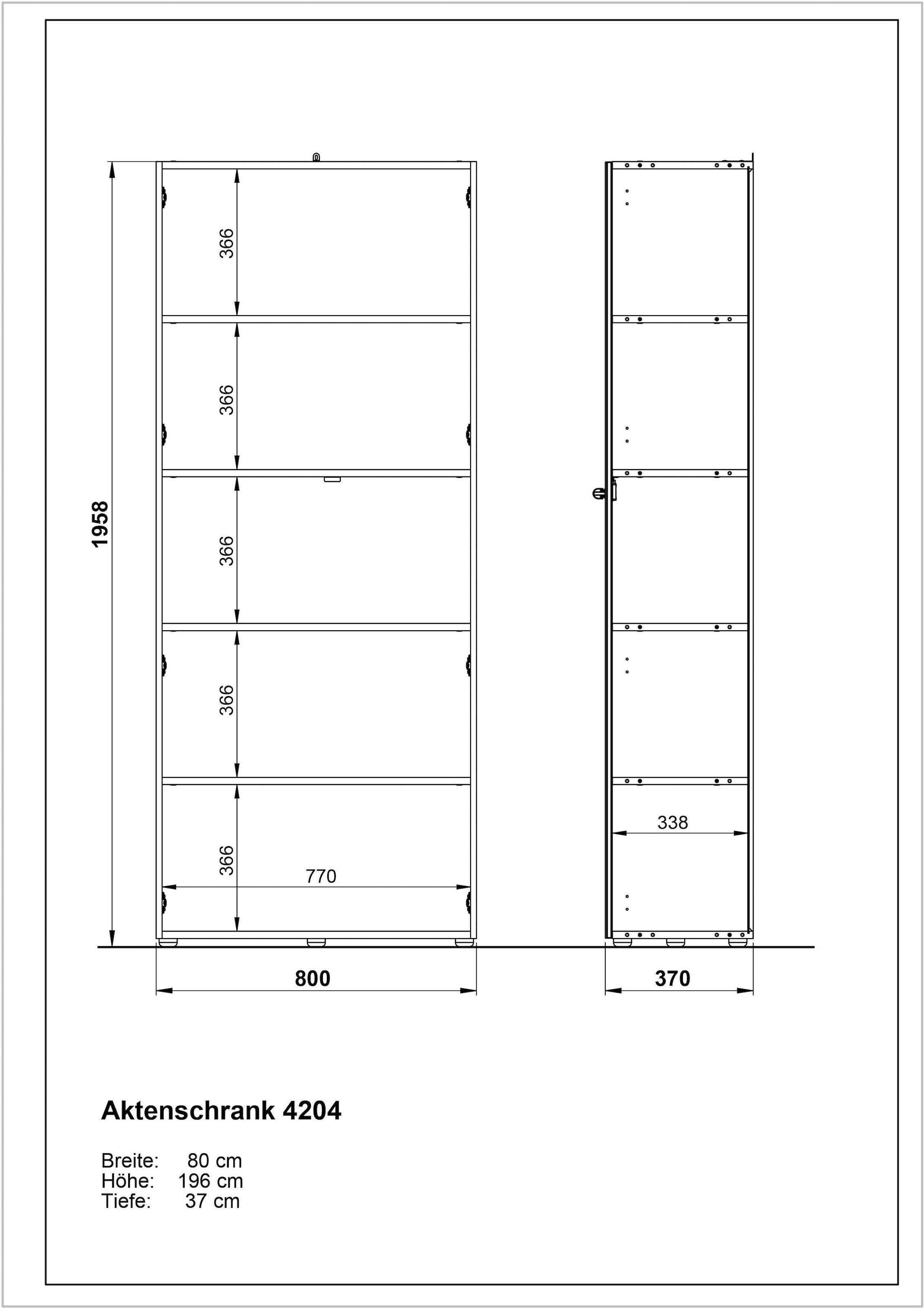 GERMANIA Aktenschrank »GW-Monteria«, BAUR | bestellen Glas-Auflage, mit abschließbar weißer