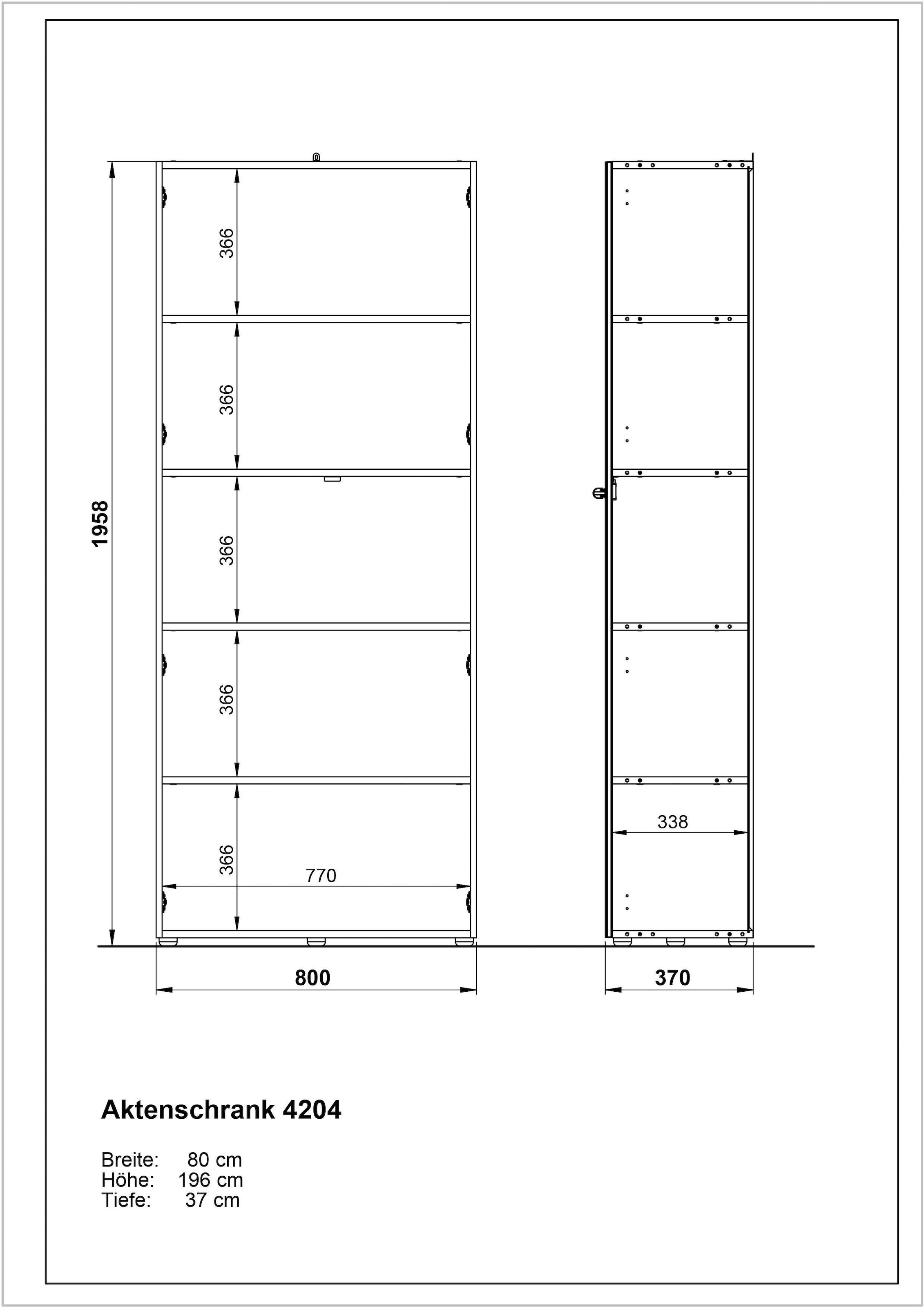 abschließbar GERMANIA weißer Glas-Auflage, »GW-Monteria«, bestellen Aktenschrank BAUR mit |