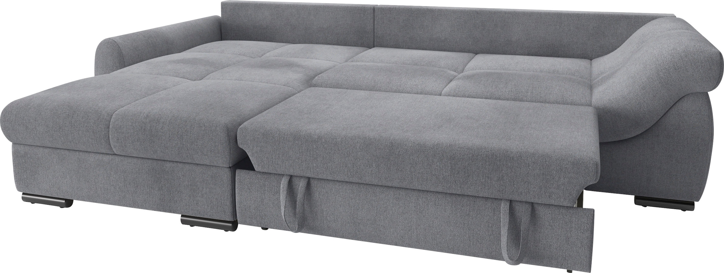 Mr. Couch Ecksofa »Livorno DuraFlex L-Form«, inkl. Hochschläfer-Bettauszug, XL-Bettkasten weiß beschichtet
