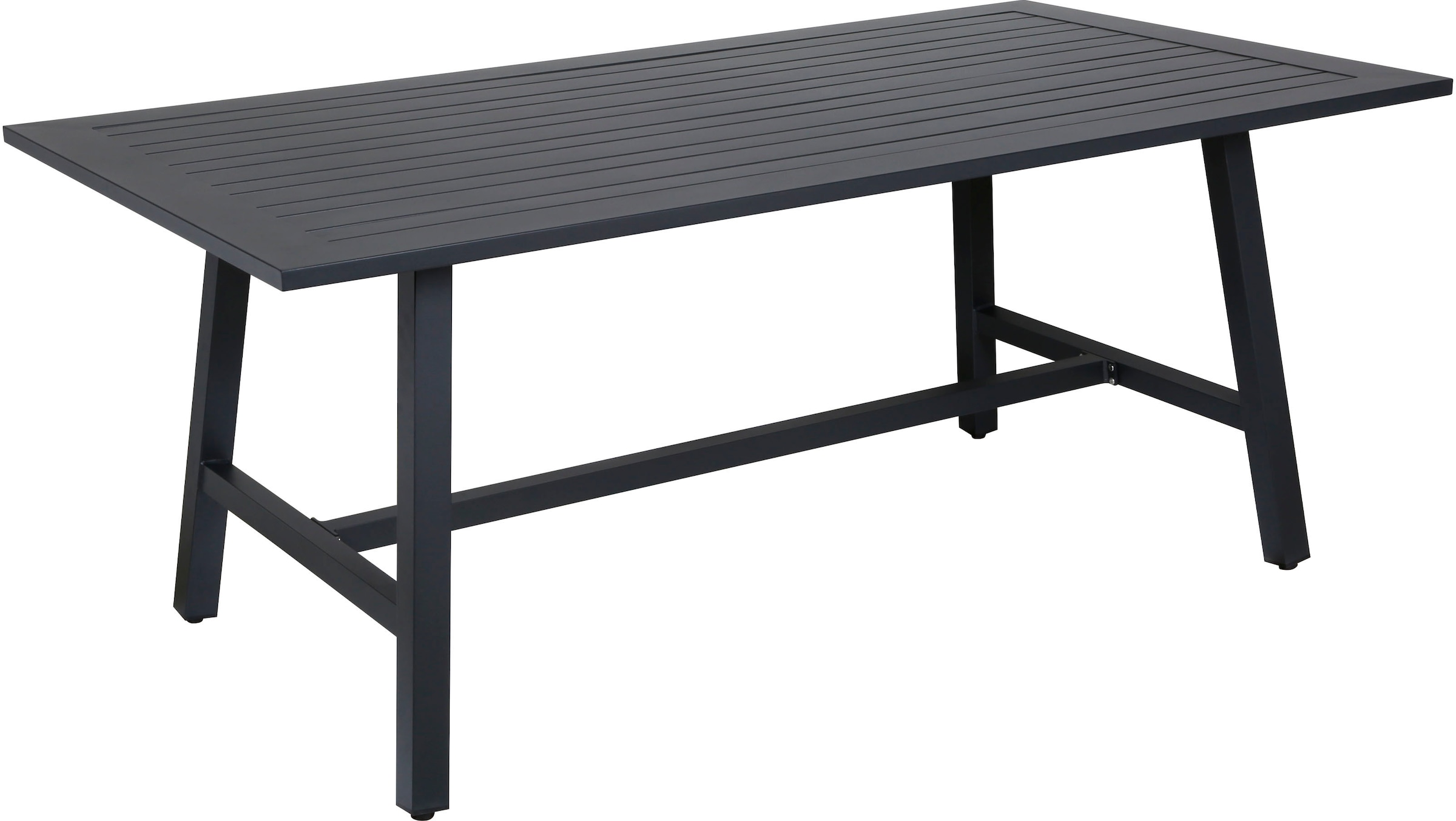 KONIFERA Garten-Essgruppe »Edessa Komfort«, (Set, 13 tlg., 6x Stuhl mit Rückenverstellung, 1x Tisch 180x97x74 cm, inkl. Auflagen), Tischplatte aus Alu-Lamellen,Armlehne mit Seilgeflecht&Noonwood-Latten