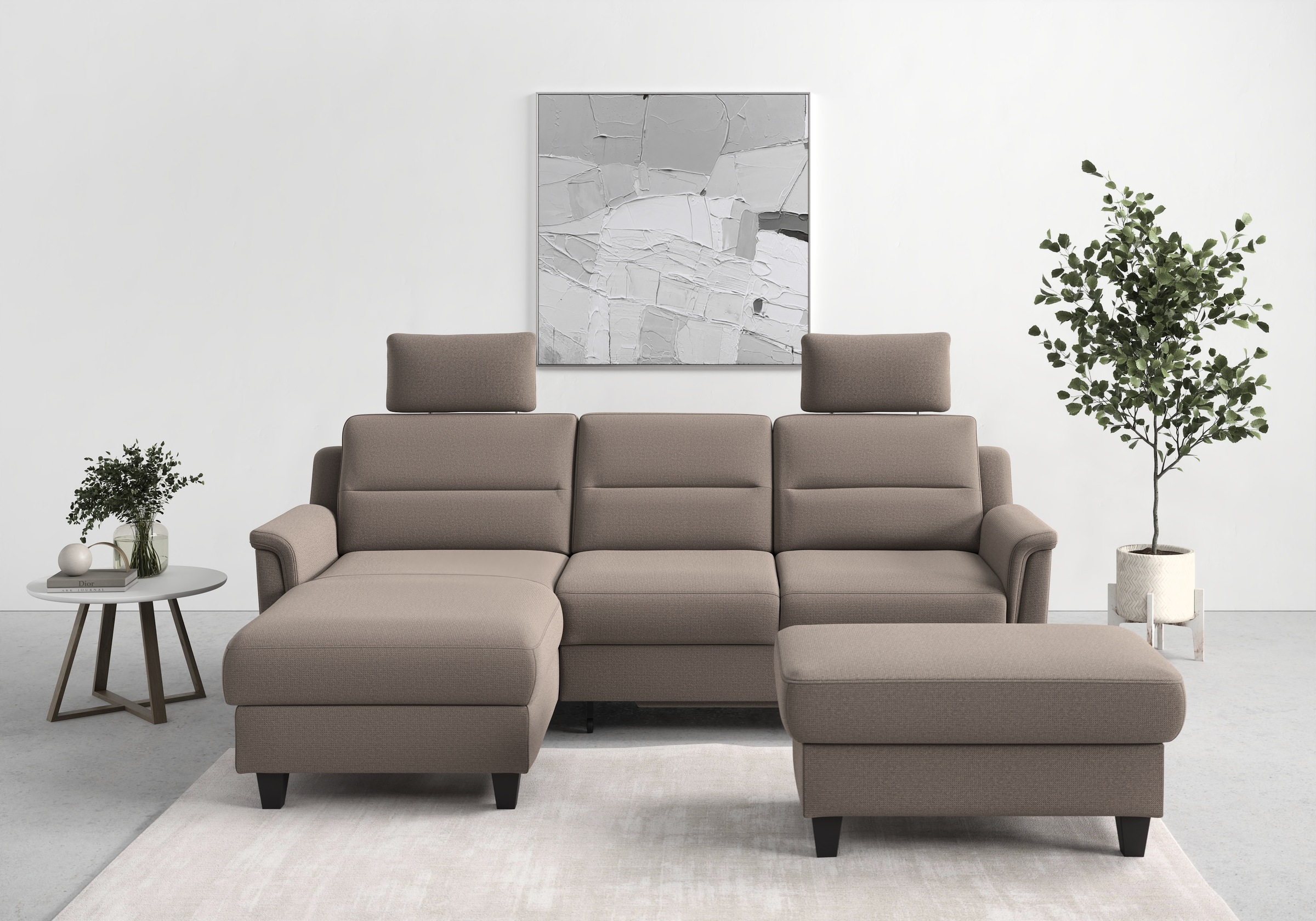 sit&more Ecksofa "Farö L-Form" inklusive Federkern, wahlweise mit Schlaffunktion und Bettkasten