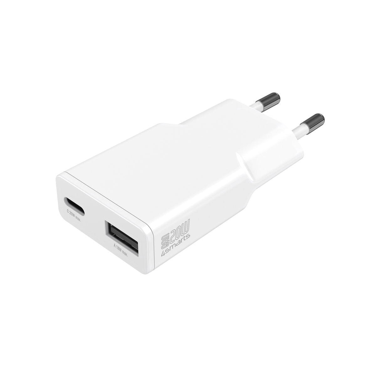 4smarts Schnelllade-Gerät »PDPlug Duos Slim 20W GaN 1x USB-C+1x USB-A«