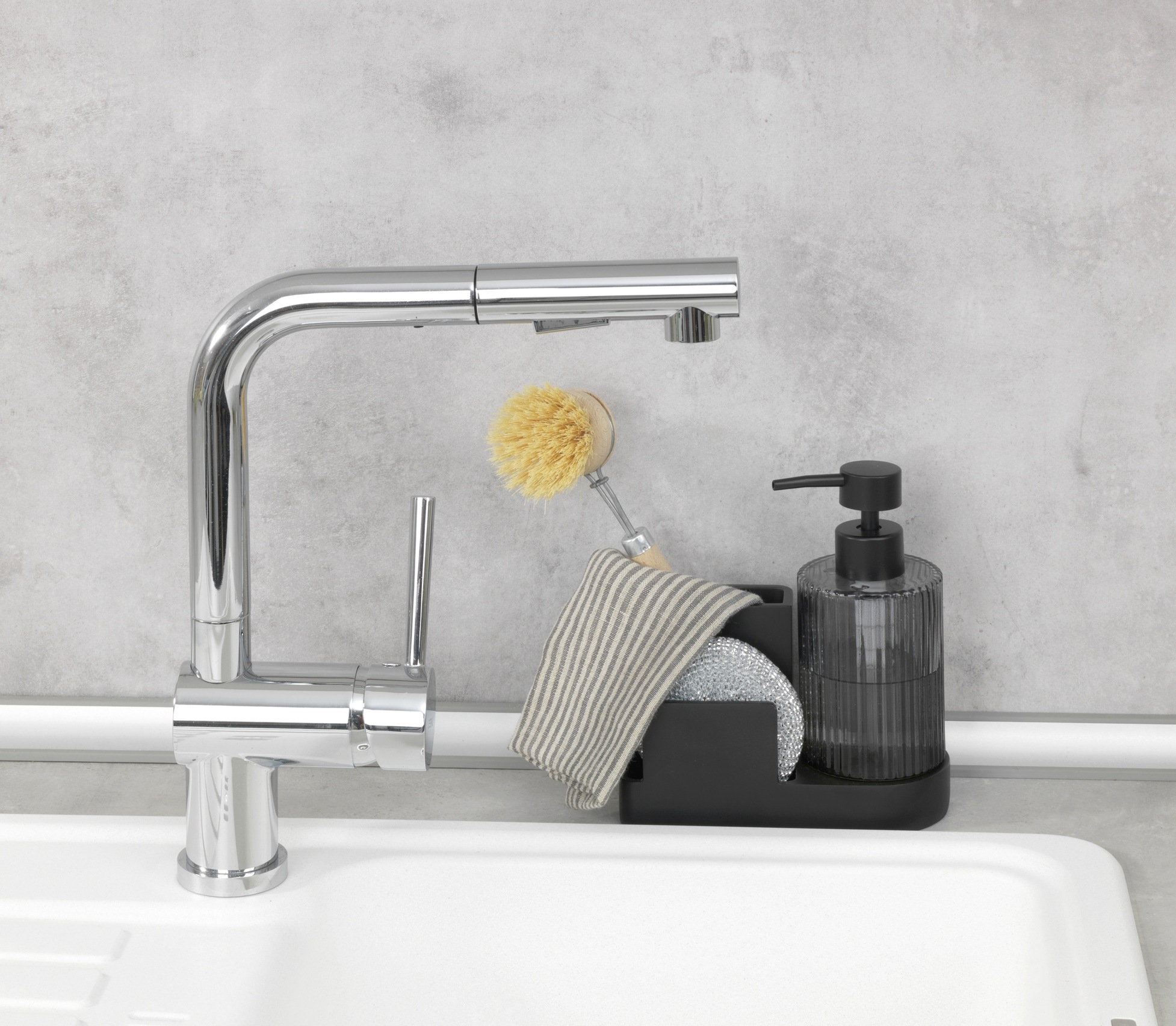 Thumbnail - WENKO Küchenorganizer-Set "Modell Pina" robustes Design, heraunehmbarer Glasspender