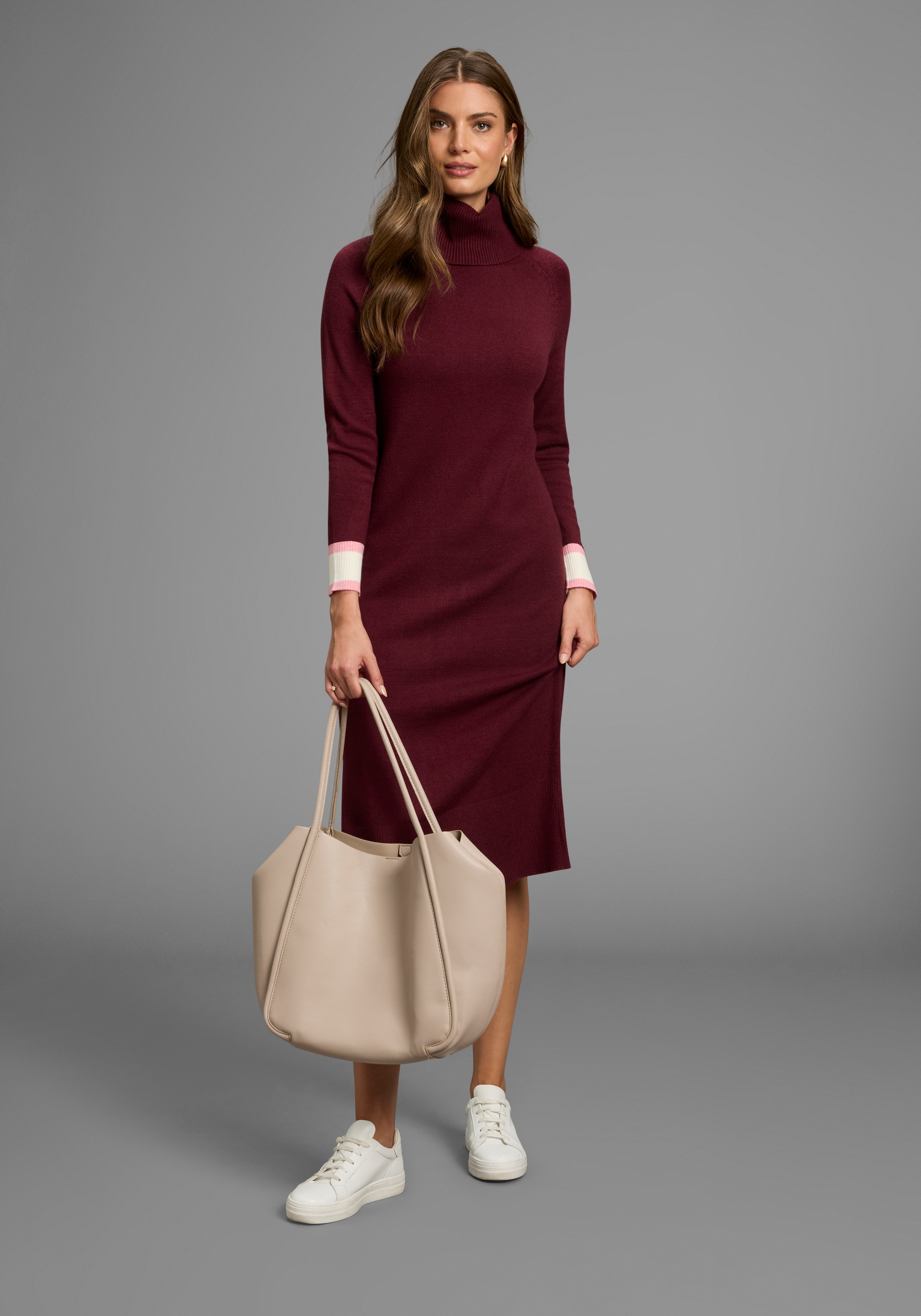 HECHTER PARIS Strickkleid, mit Kontraststreifen