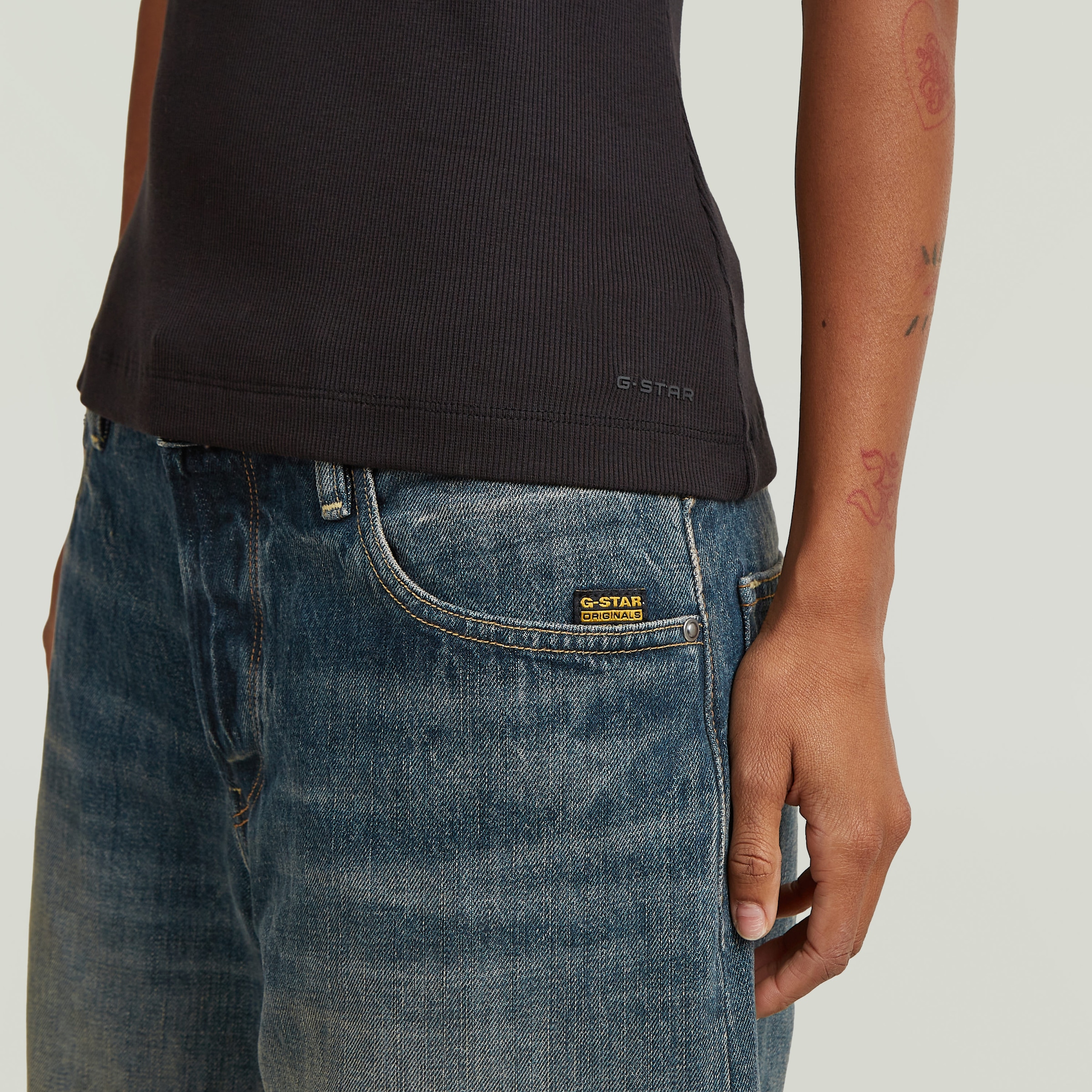 G-STAR T-Shirt »Slim Rib Wmn« in Rundhalsform