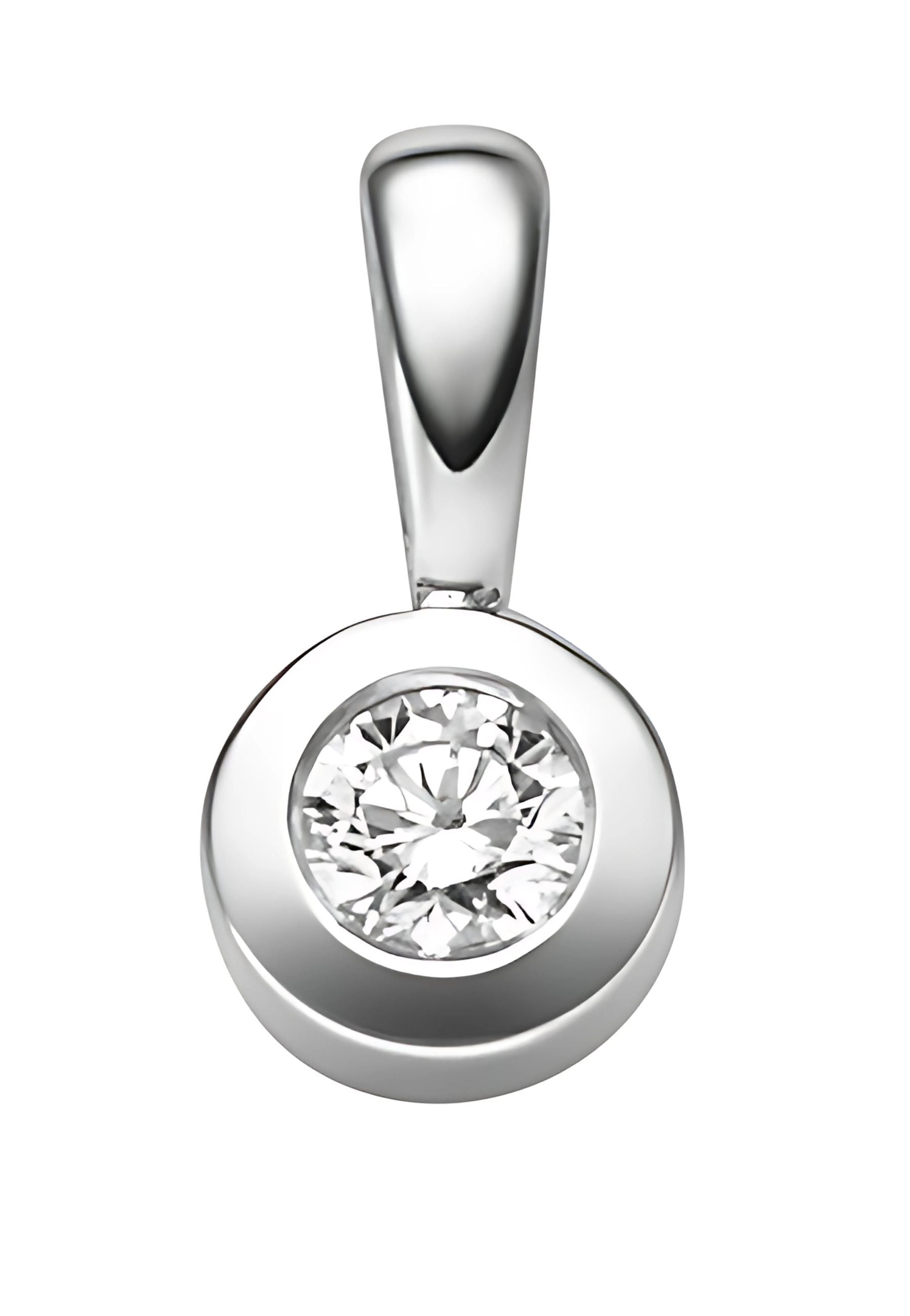 Adelia´s Kettenanhänger »Damen 585 Weißgold Anhänger mit Diamant Brillant Ø 5,8 mm«, mit Diamant / Brillant für Damen