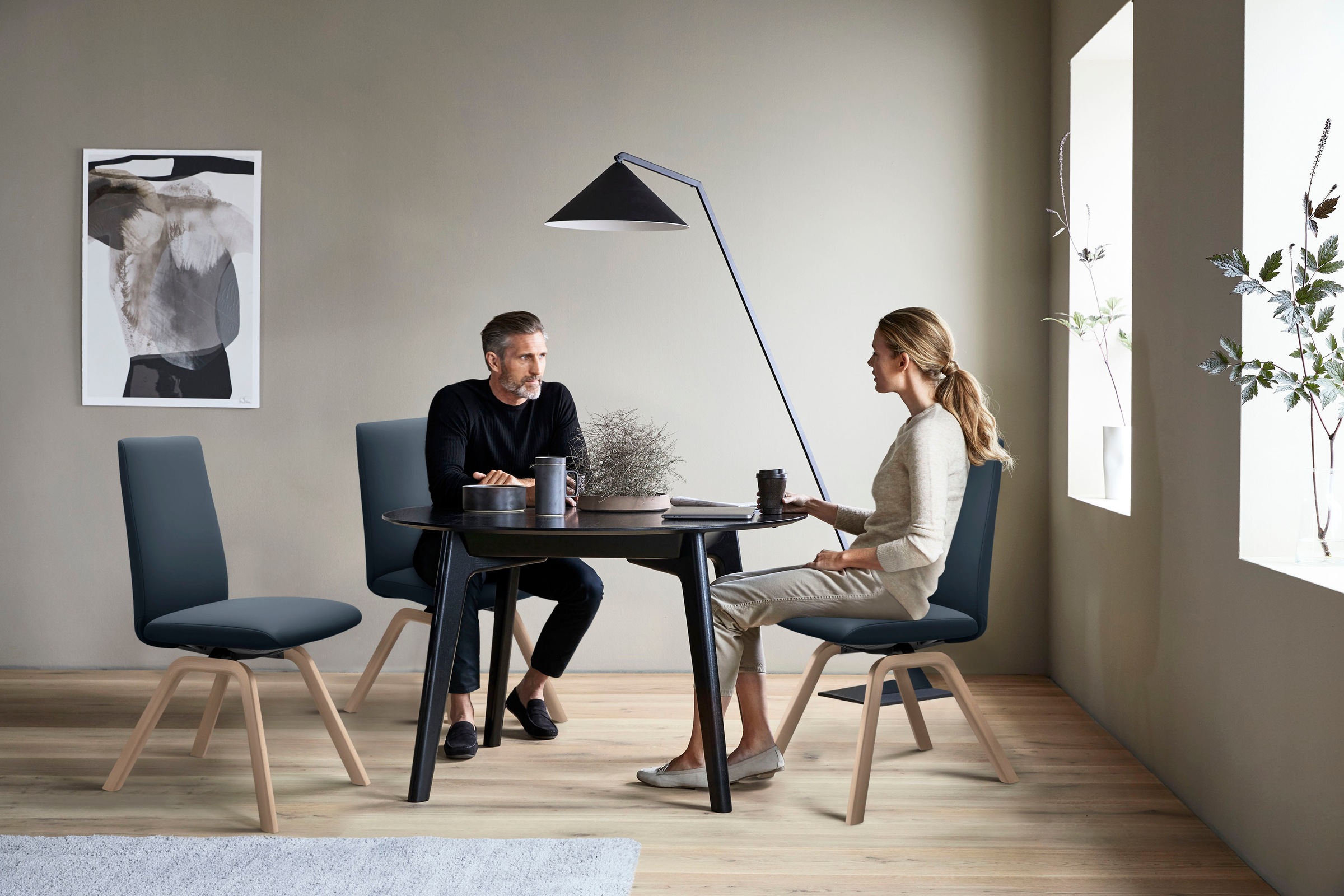 Stressless® Polsterstuhl »Laurel«, Leder PALOMA, Low Back, Größe L, mit schräggestellten Beinen in Eiche natur