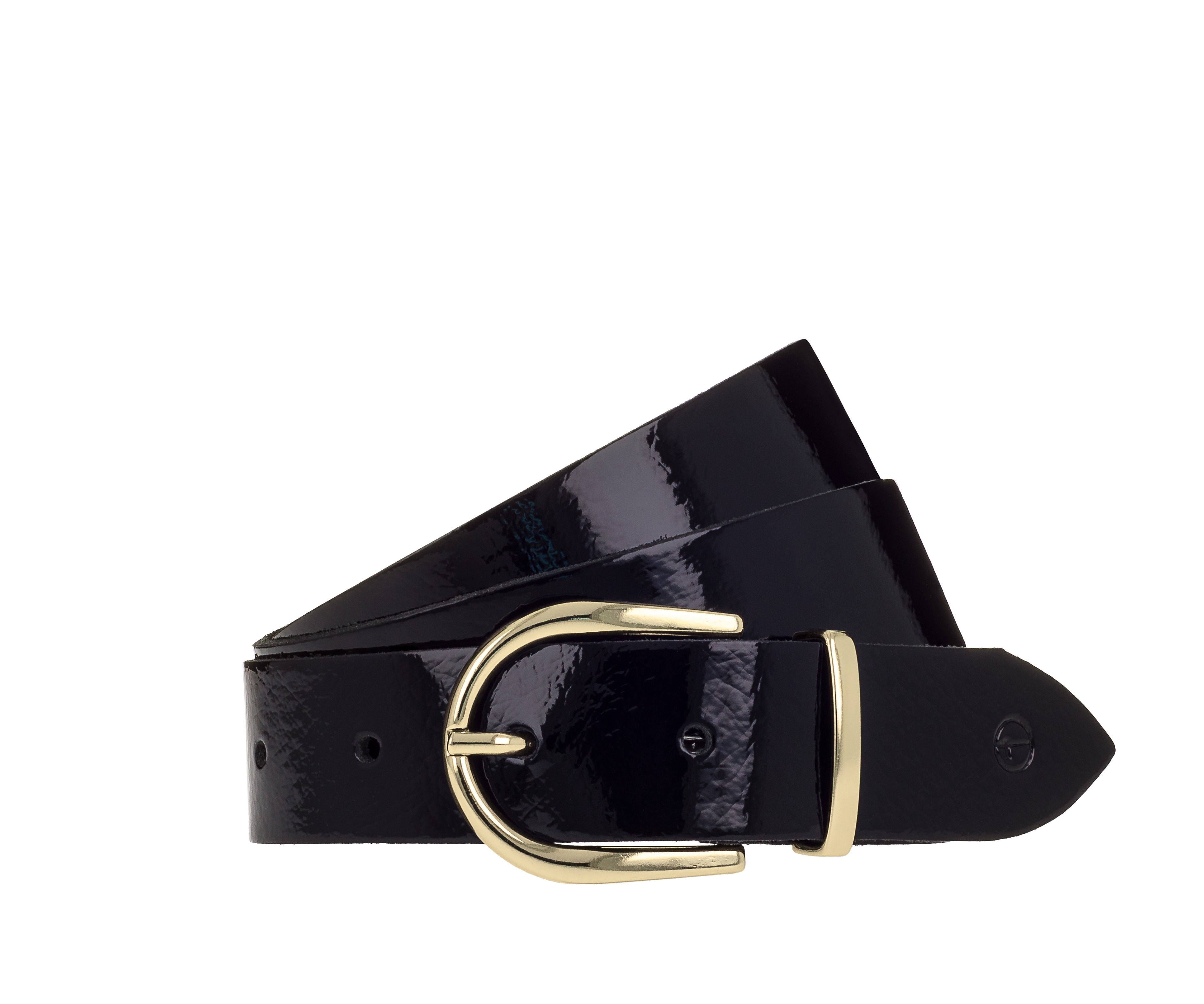 Tamaris Ledergürtel ""Ellen Gold"" mit 3 cm Breite, in glänzendem Goldton, unifarben
