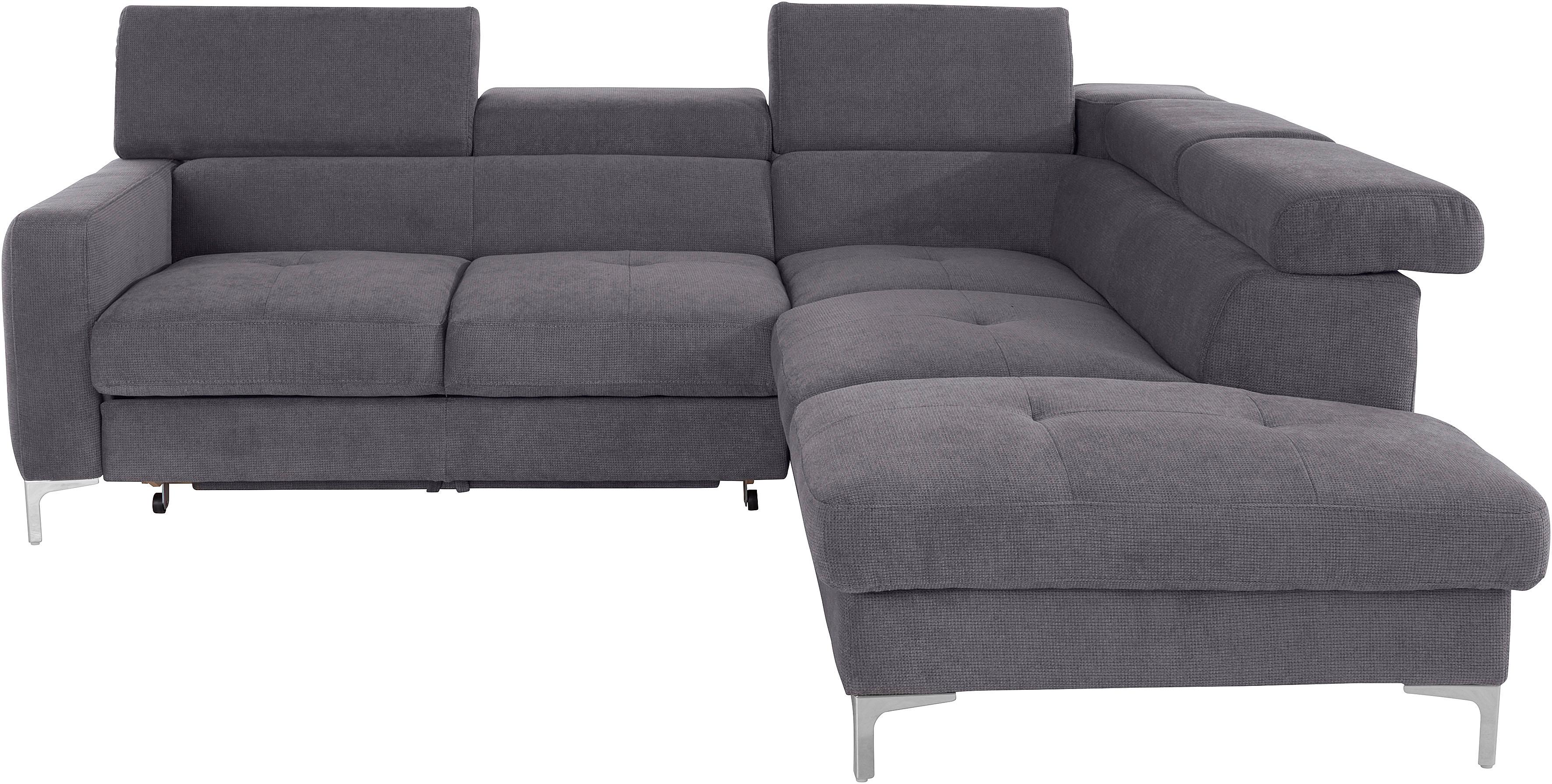 COTTA Ecksofa "Sammy L-Form" mit Kopfteilverstellung, wahlweise mit Schlaffunktion & Bettkasten