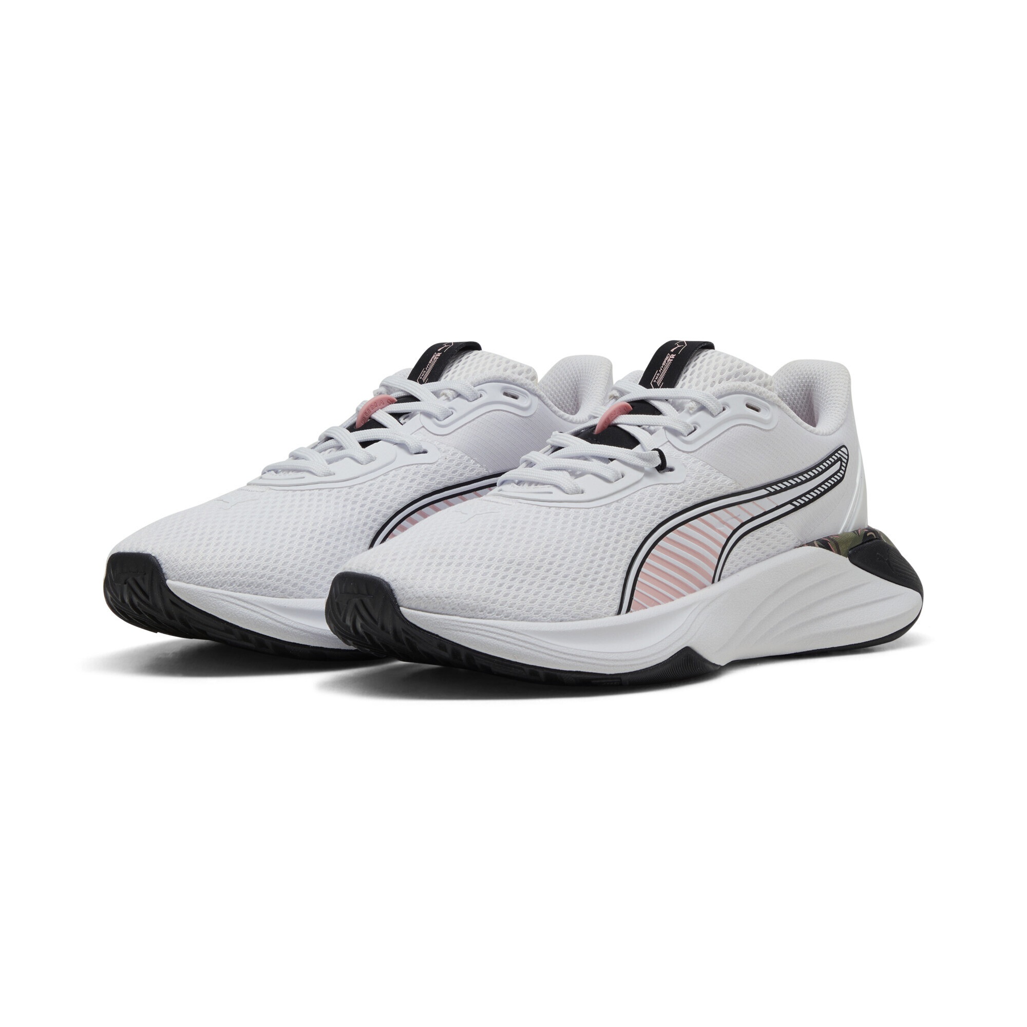 PUMA Damen Trainingsschuh "PWR Hybrid PUMA League Trainingsschuhe Damen", Gr. 41weiß rosy outlook schwarz pink, Obermaterial: Textil, Synthetik;