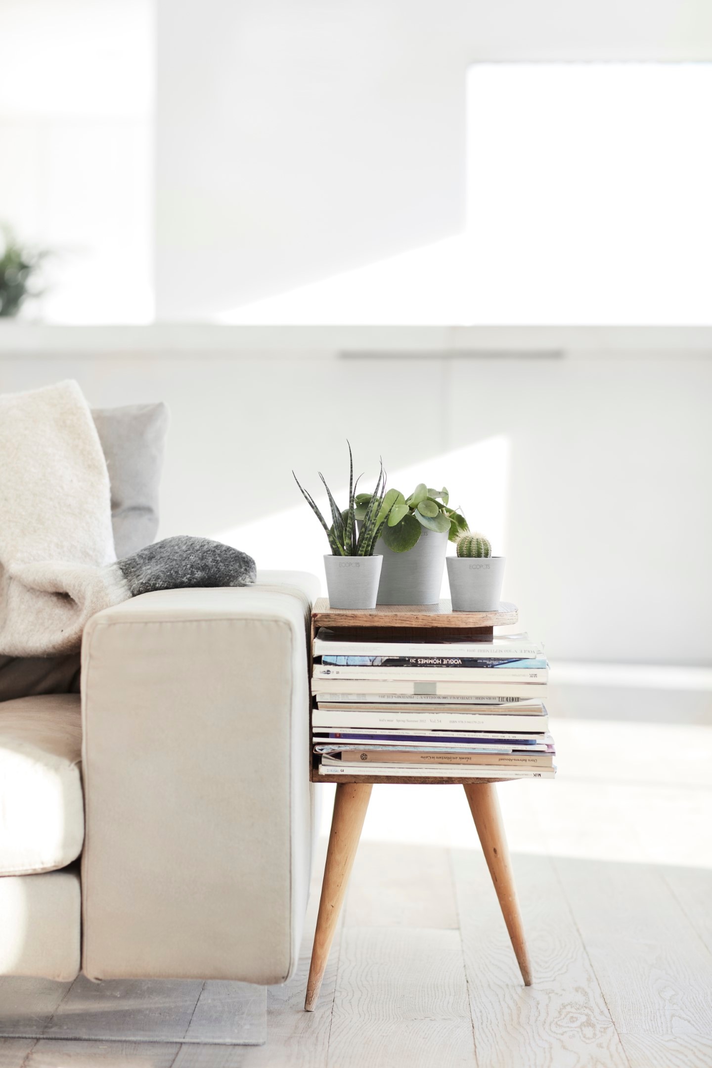 ECOPOTS Blumentopf »AMSTERDAM Mini White Grey« BxTxH: 8x8x7 cm