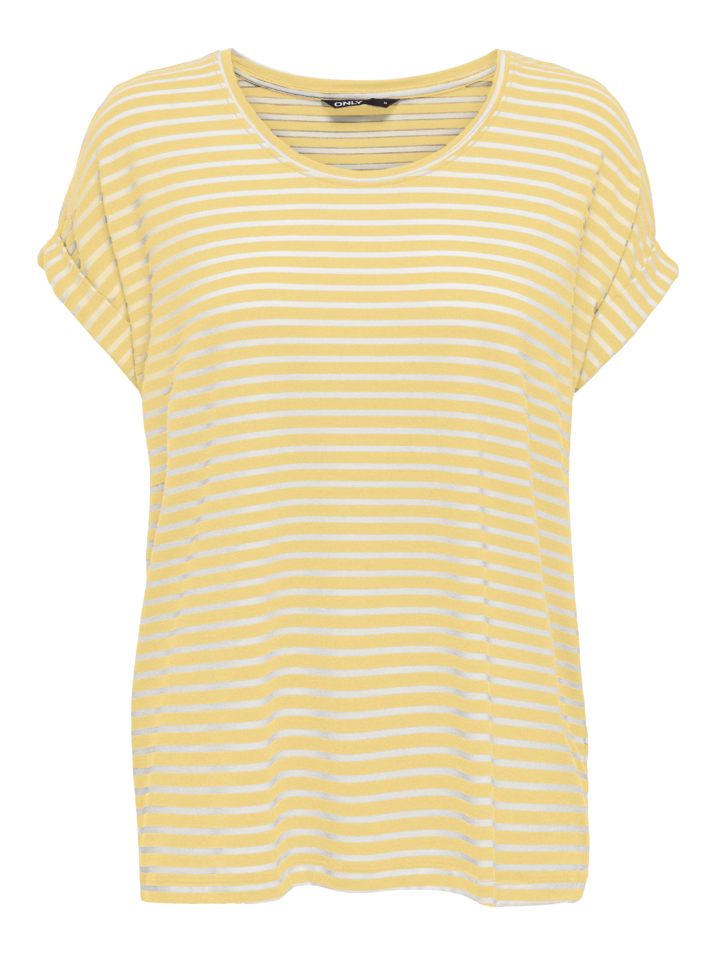 ONLY Kurzarmshirt »ONLMOSTER STRIPE S/S O-NECK TOP JRS NOOS« gestreift, lässig geschnitten, Jersey, Rundhals, Viskosemischung
