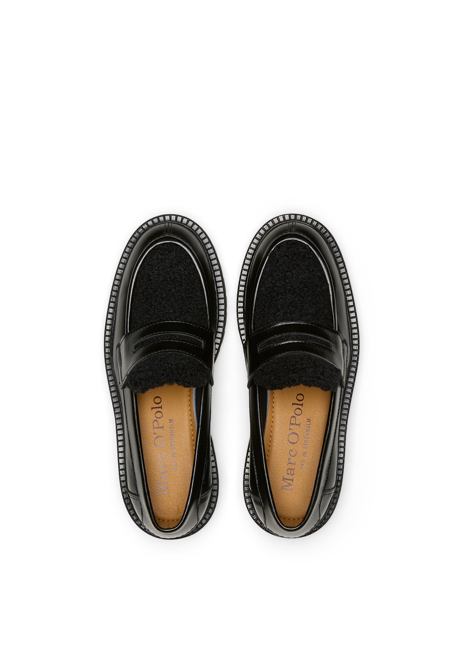 Marc O'Polo Loafer »aus gewachstem Leder und Teddyfell«