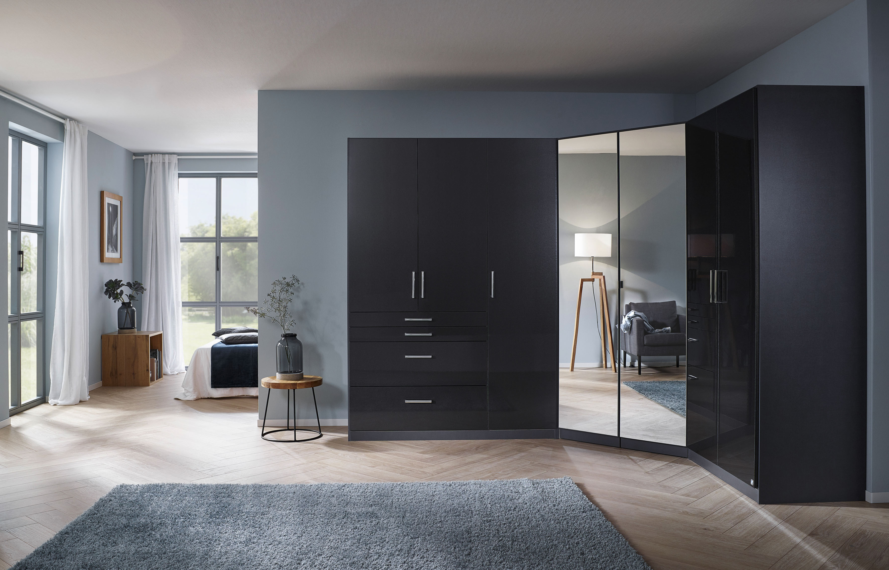 Thumbnail - rauch Schrank-Set "Kleiderschrank Schrank Garderobe Garderobenschrank Eckschrank HOMBURG", viel Stauraum, oberer Schubka...