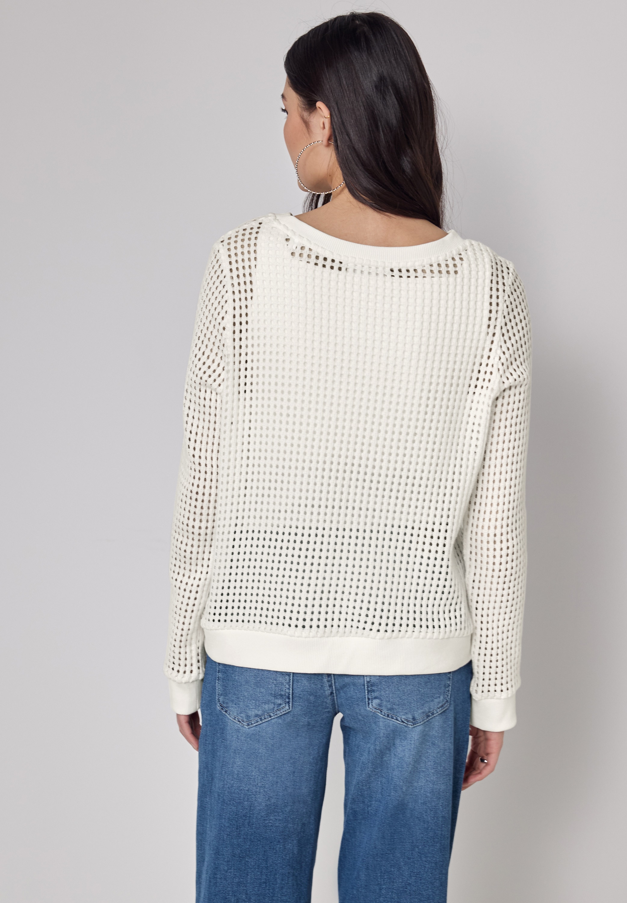 STREET ONE STUDIO Langarmshirt, aus Baumwolle mit Stretchante