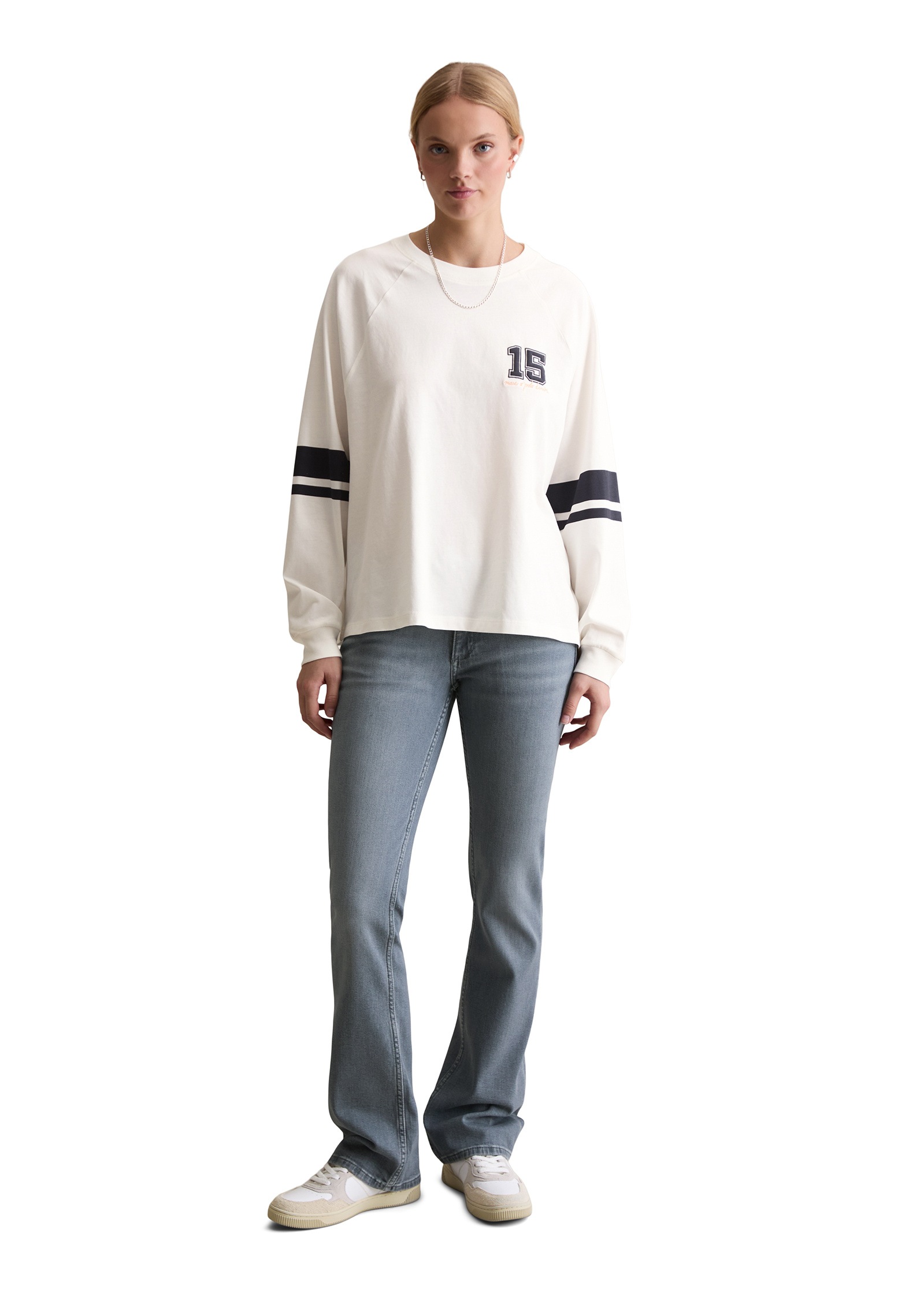 Marc O'Polo DENIM Langarmshirt »mit Streifen-Prints am Ärmel«