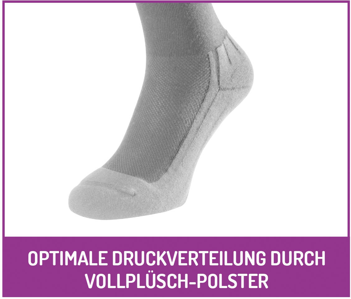 Fußgut Diabetikersocken »Venenfreund Kniestrümpfe mit Airchannel Fußbelüftung«, (2 Paar), verstärkte Fußpolsterung, weiter Bund, Druckentlastung, bequemer Bund