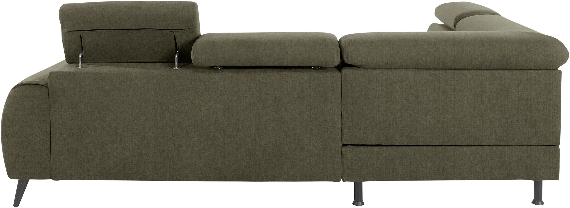 COTTA Ecksofa »Mia L-Form mit 3 Zierkissen«, wahlweise mit Bettfunktion, Bettkasten, Beleuchtung & Wireless-Charger