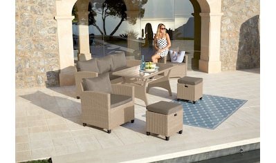 Gartenlounge-Set »Amsterdam«, (Set, 16 tlg., 1x 3er Sofa, 1x 2 Sessel, 2x Hocker,...