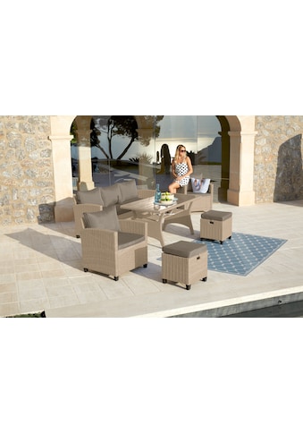 Gartenlounge-Set »Amsterdam«, (Set, 16 tlg., 1x 3er Sofa, 1x 2 Sessel, 2x Hocker,...