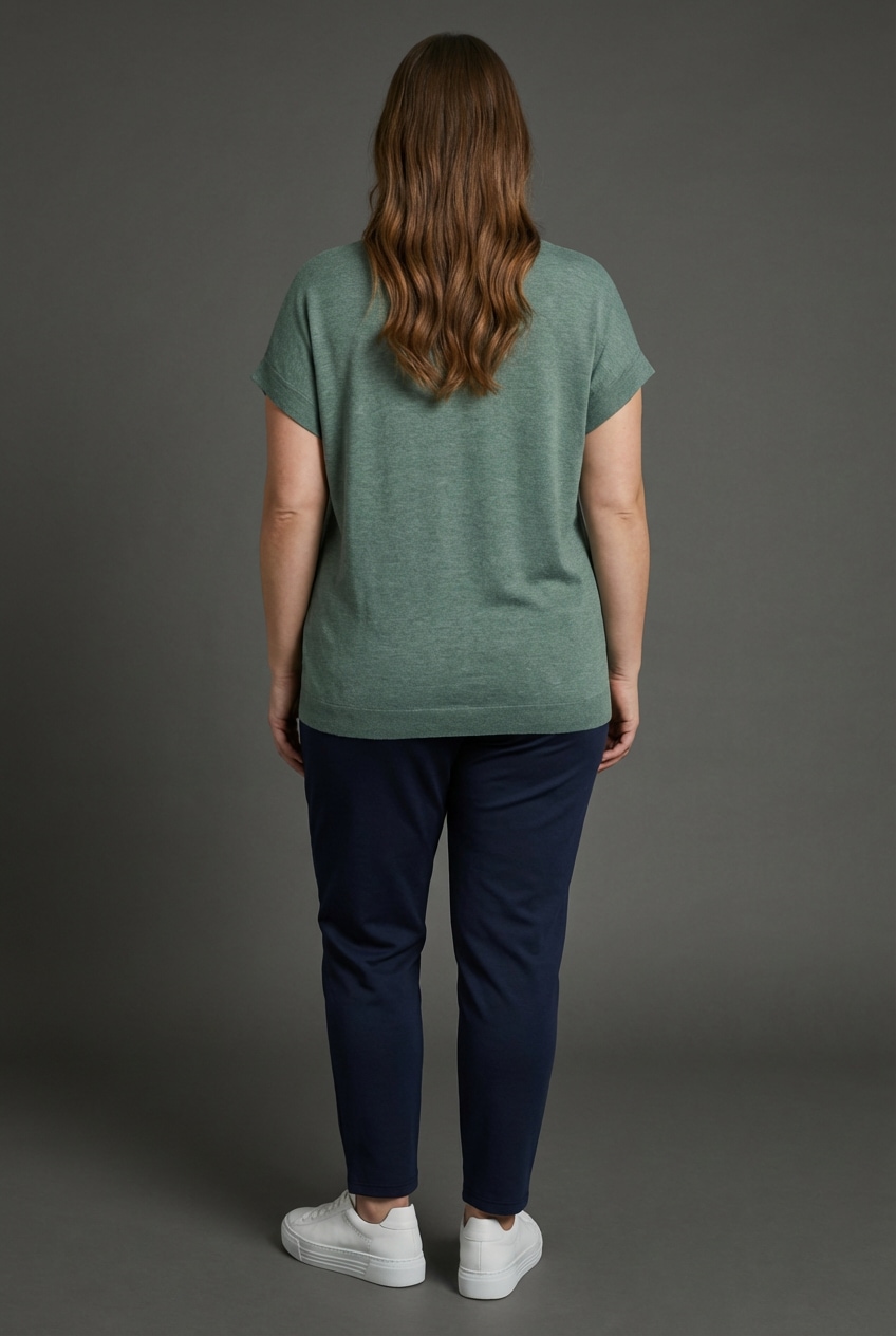 Laura Scott CURVE V-Ausschnitt-Pullover »in Shirt-Form für den Sommer« sommerlicher Feinstrick mit figurschmeichelnder Passform