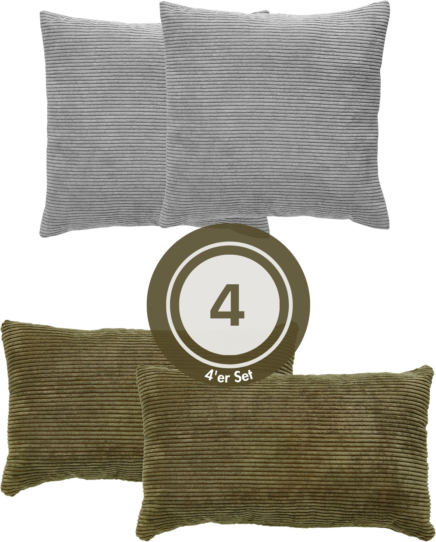 Andiamo Dekokissen "Cord Kissen Emy, 4er Set, Kissenhülle mit Füllung" Sofa günstig online kaufen