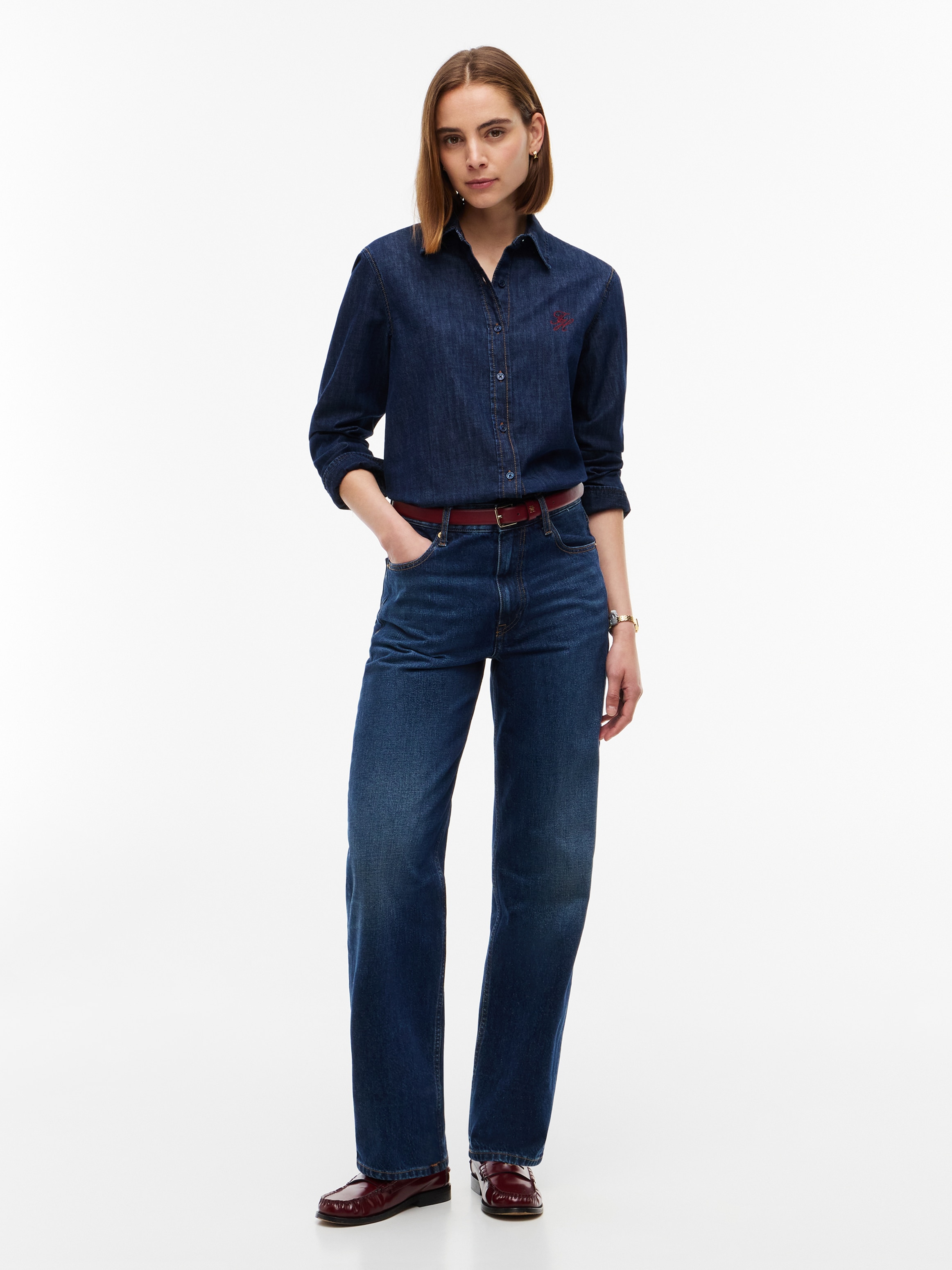 Tommy Hilfiger Jeansbluse »RELAXED SHIRT MYF« Baumwolle, relaxed fit