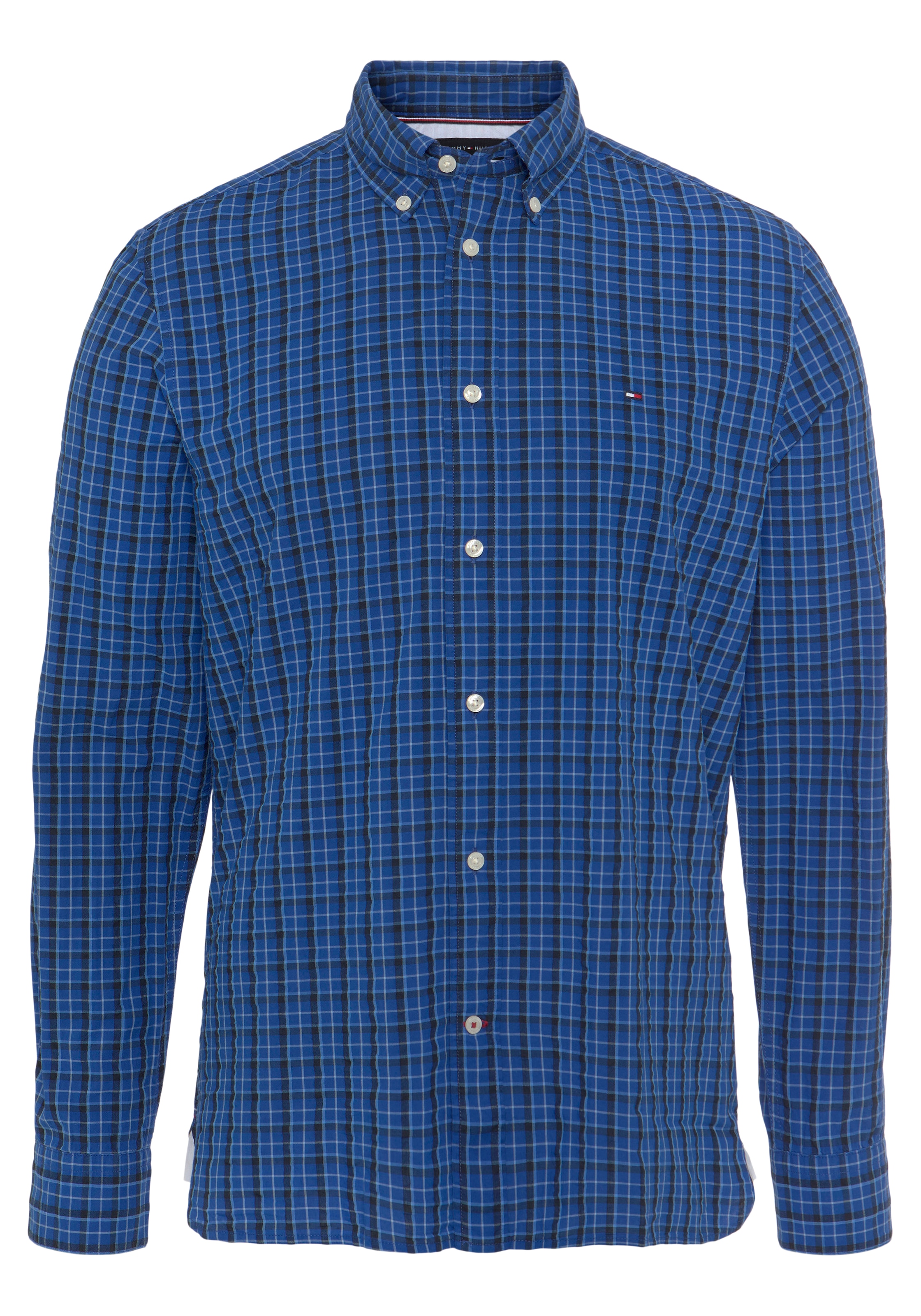 Tommy Hilfiger Karohemd »FLEX SMALL CHECK RF SHIRT«, mit kleiner Logostickerei