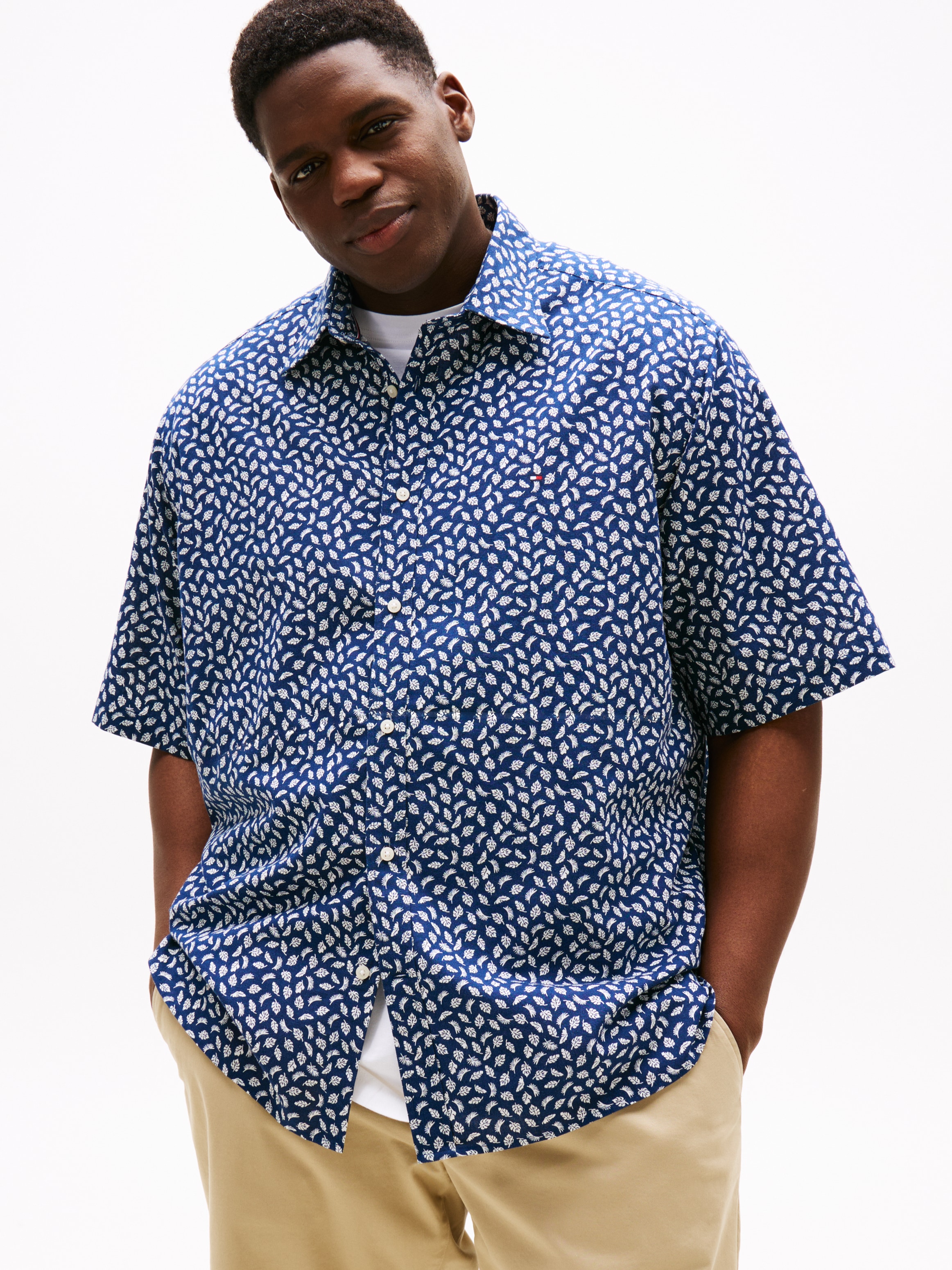Tommy Hilfiger Big & Tall Kurzarmhemd "BT-LINEN BLEND AOP SS RF SHIRT-B", G günstig online kaufen