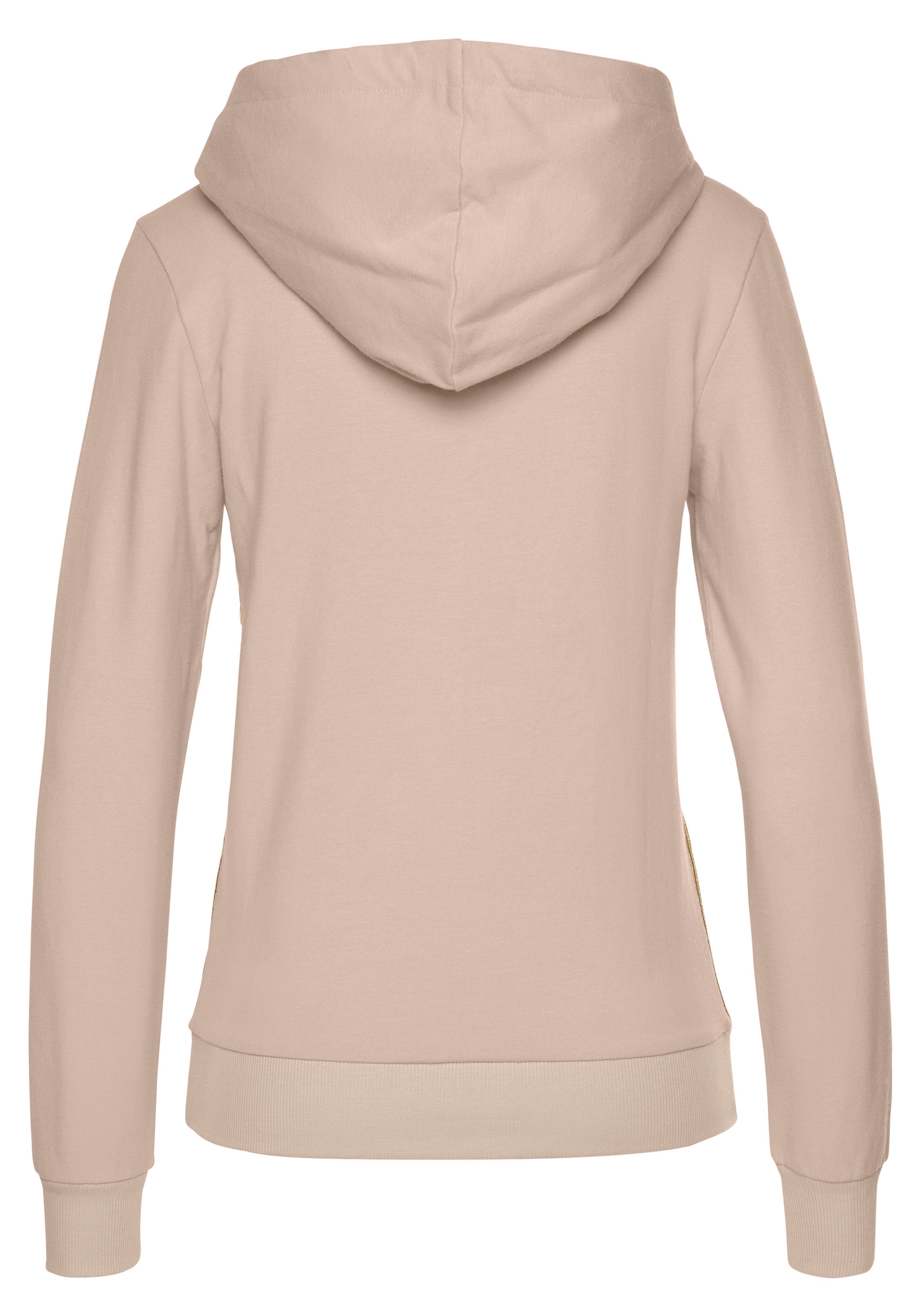 Bench. Loungewear Kapuzensweatjacke, mit Glitzer Streifen, Loungeanzug