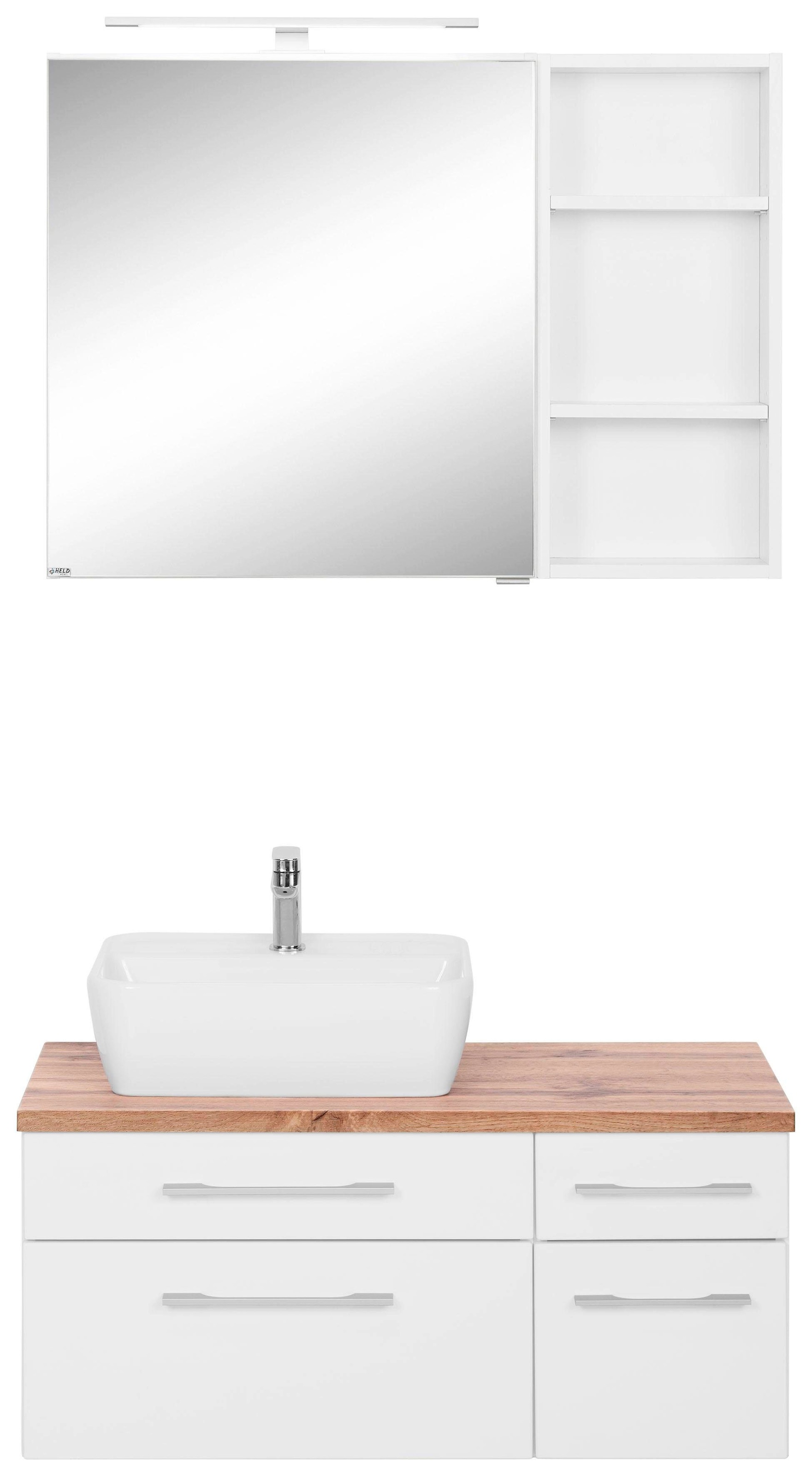 welltime Badmöbel-Set "Davos" 3 Stk. tlg. Breite 50 cm, mit eckigem Waschbe günstig online kaufen
