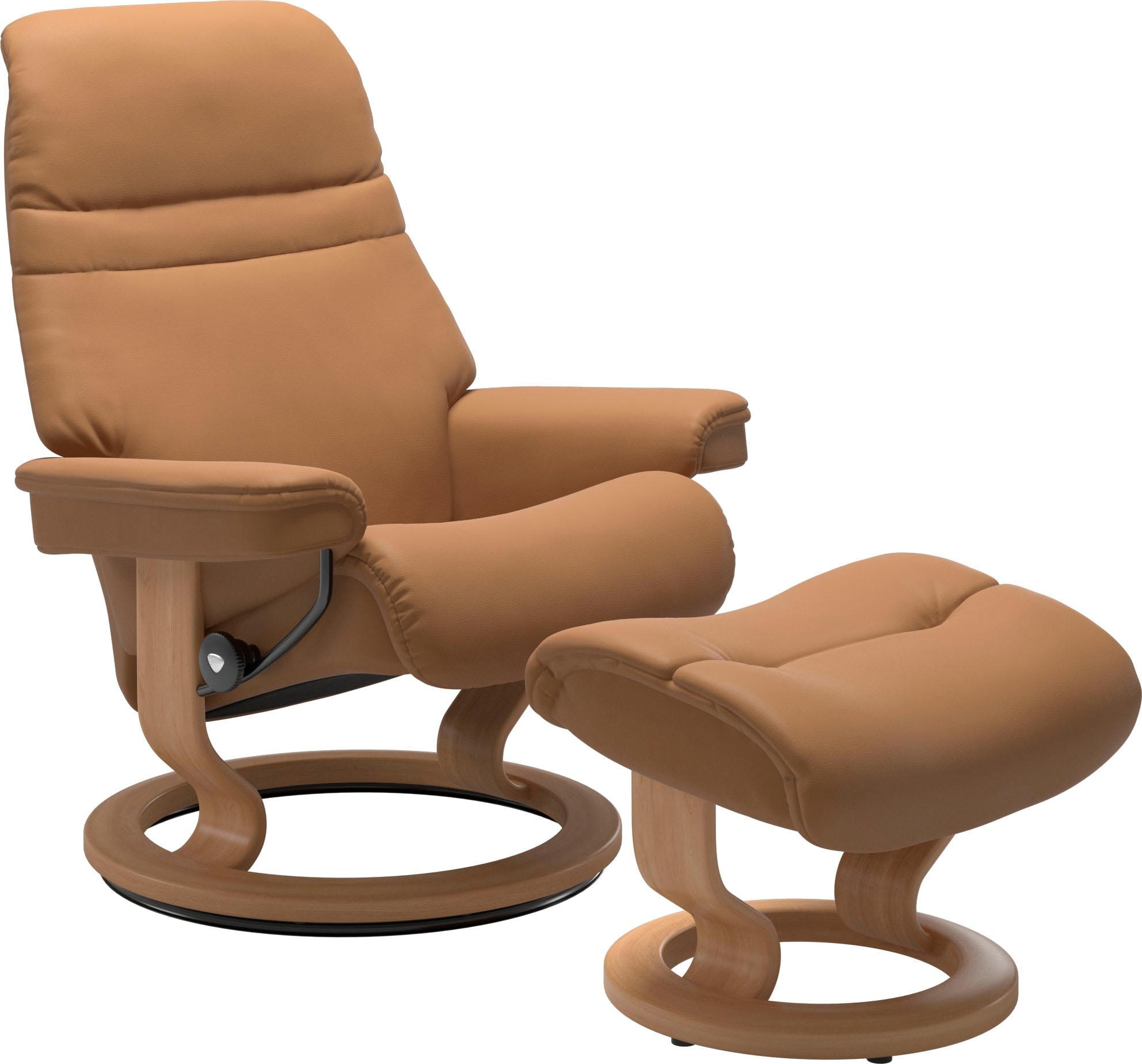 Stressless® Relaxsessel »Sunrise«, (Set, Relaxsessel mit Hocker), mit Classic Base, Größe S, Gestell Eiche