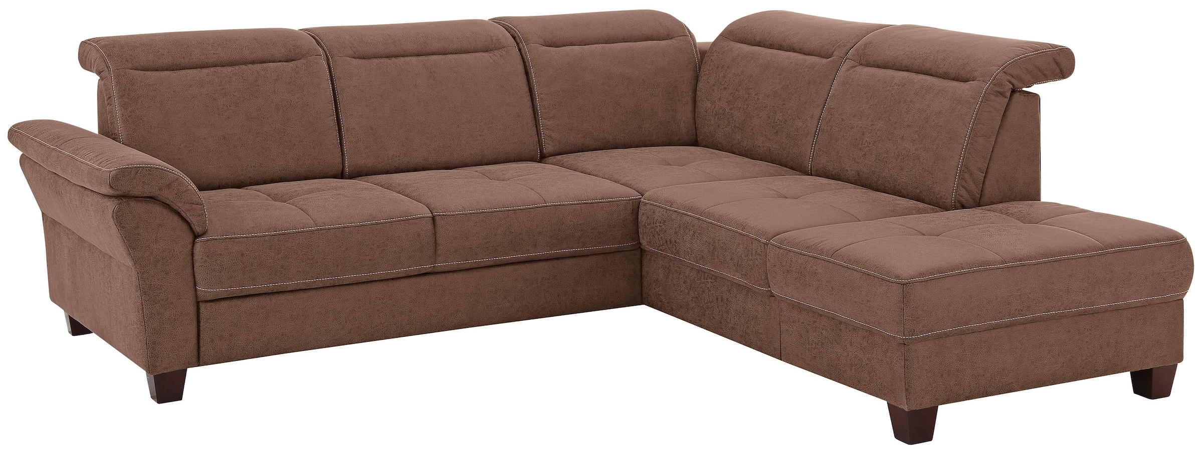 OTTO home Ecksofa "Solvei L-Form" wahlweise auch mit Kopfteilverstellung und Schlaffunktion, Federkern