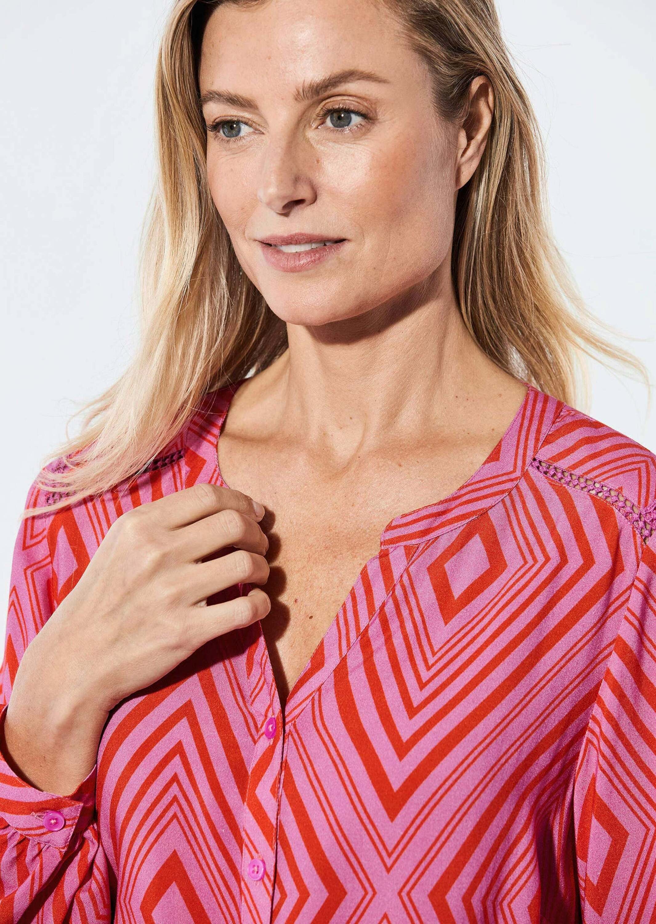 GOLDNER Kurzarmbluse »Bluse Bluse mit Tunika Ausschnitt«
