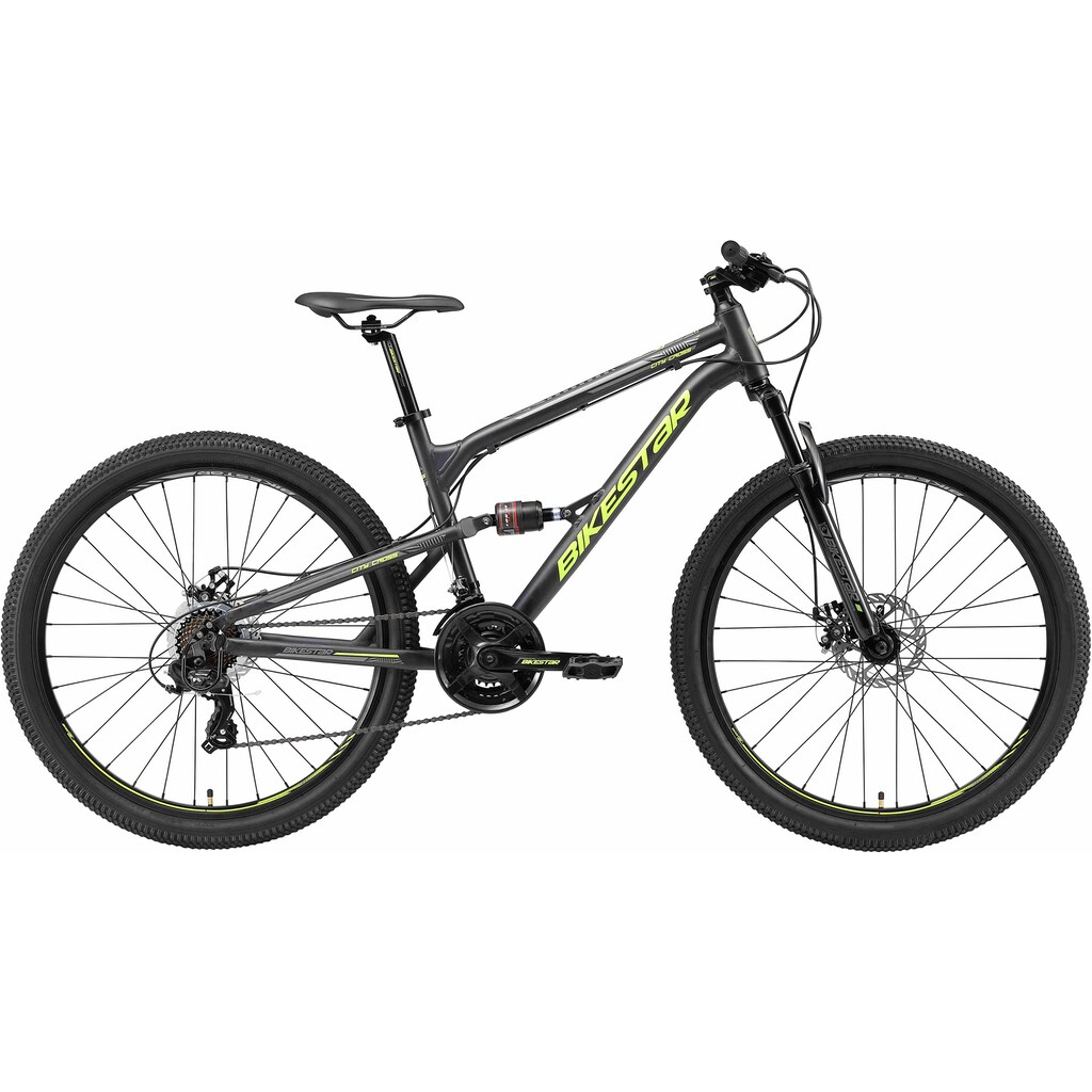 Bikestar Mountainbike, 21 Gang, Shimano, RD-TY300 Schaltwerk, Kettenschaltung