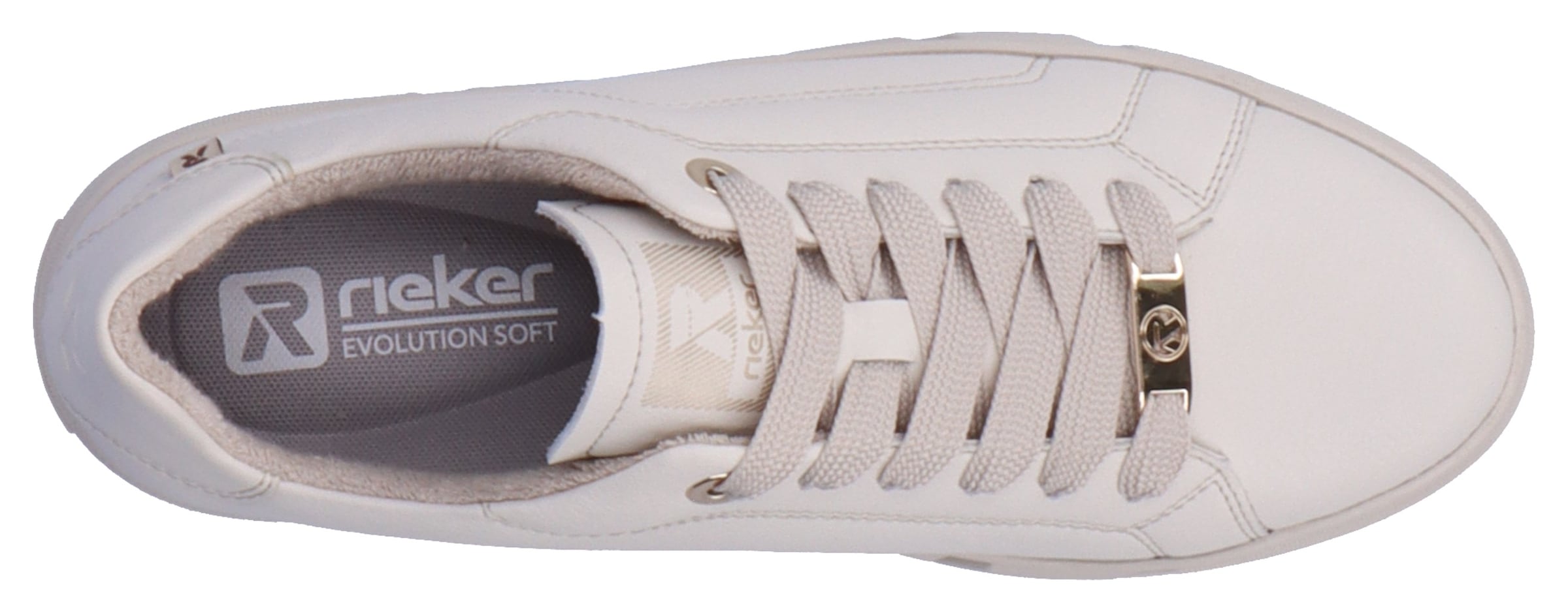 Rieker EVOLUTION Keilsneaker, in monochromer Optik, Freizeitschuh, Halbschuh, Schnürschuh