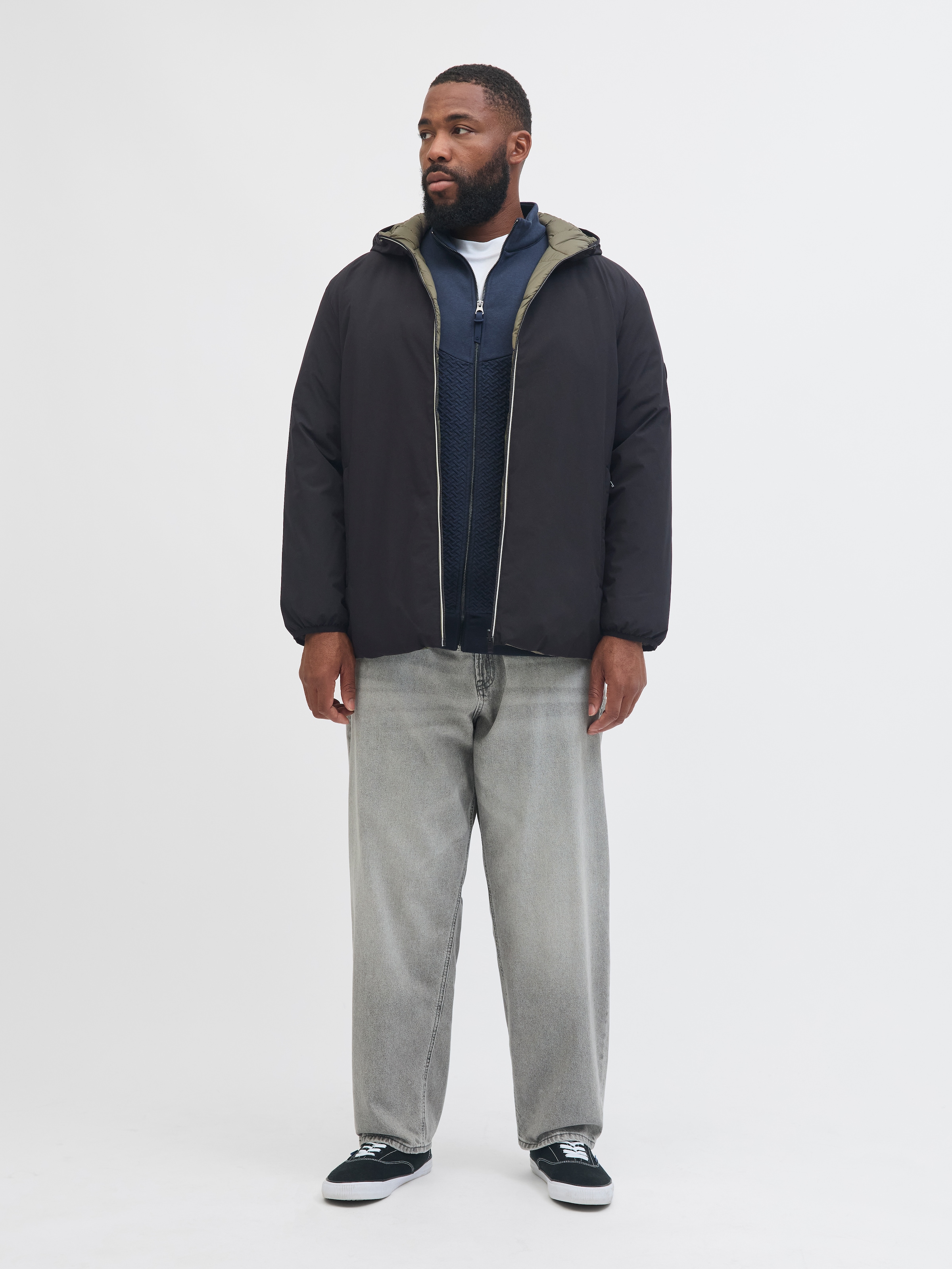 Jack & Jones PlusSize Outdoorjacke »JJEBROOK REVERSIBLE JACKET SN PLS«, mit Kapuze