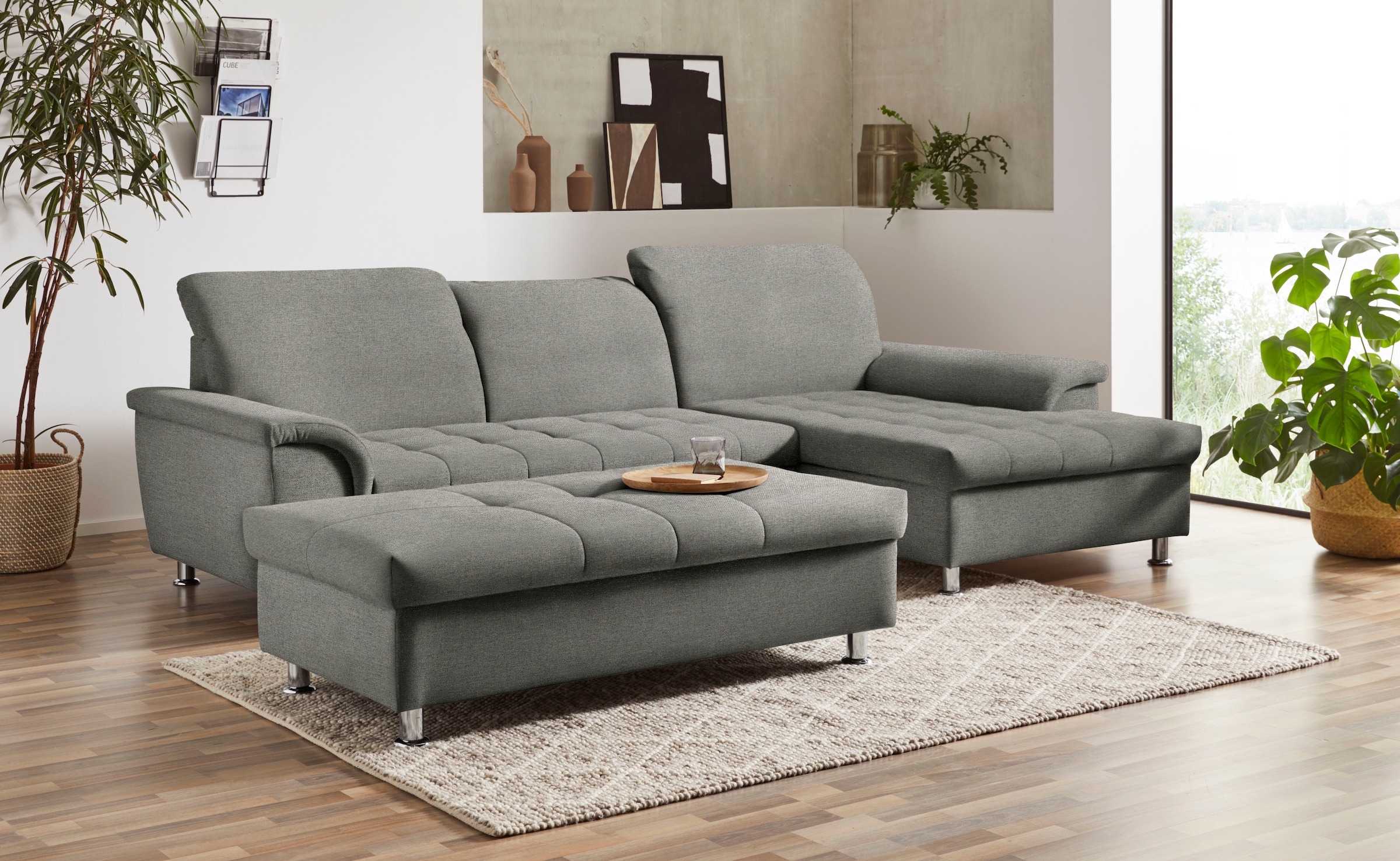 DOMO collection Ecksofa »Franzi L-Form«, wahlweise mit Kopfteilverstellung (dann Tiefe: 170 cm)