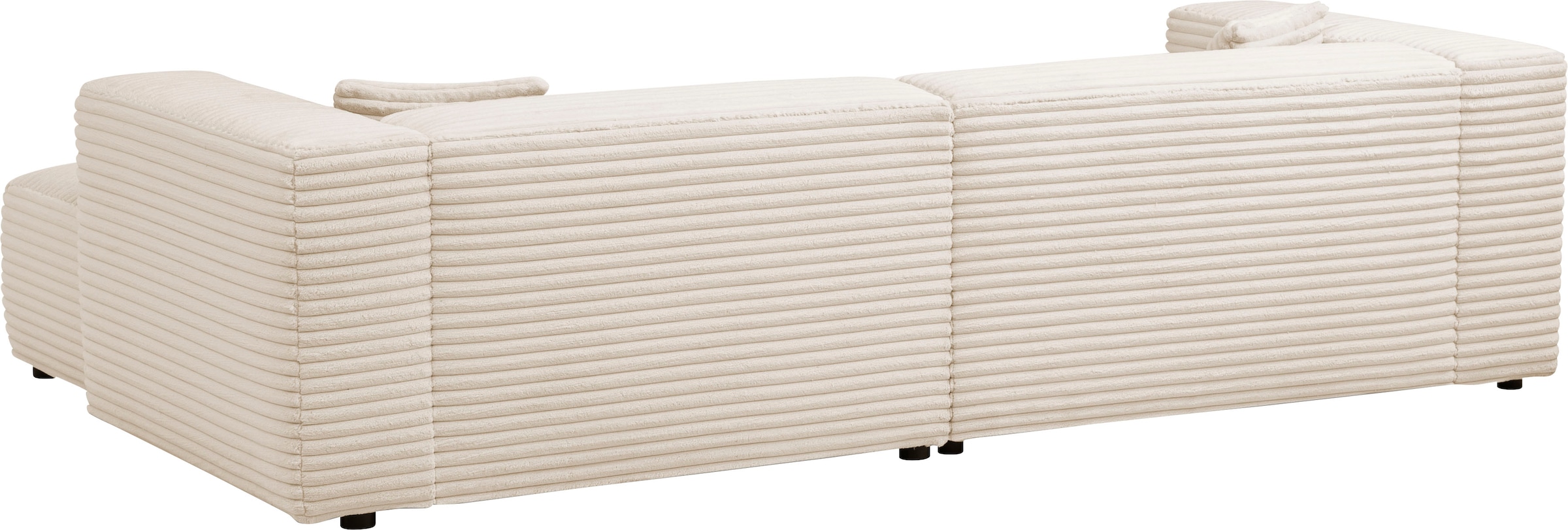 andas Ecksofa »BAKELS, L-Form in Cord oder Boucle-Stoff, moderne Couch«, wahlweise Recamiere rechts/links, bequemer Sitzkomfort