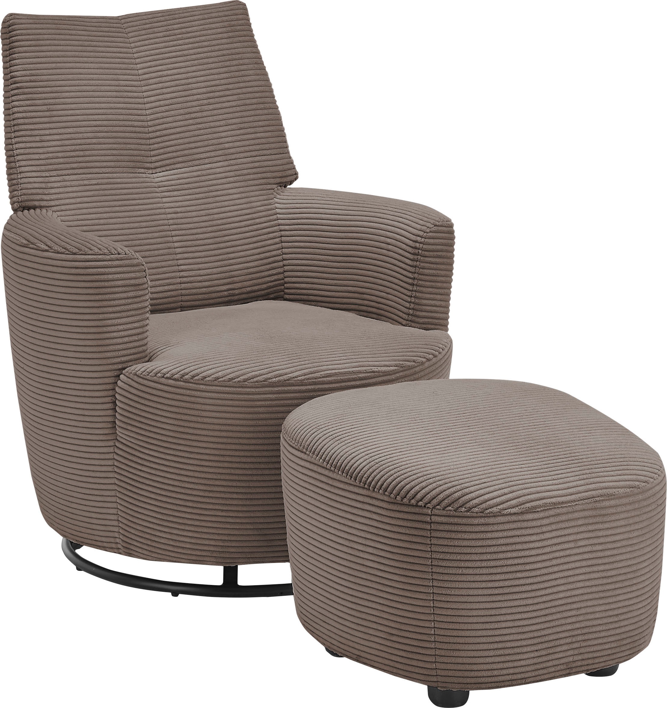 set one by Musterring Relaxsessel »SO 1450«, (Set), mit Dreh- und Wippfunktion, inklusive Hocker