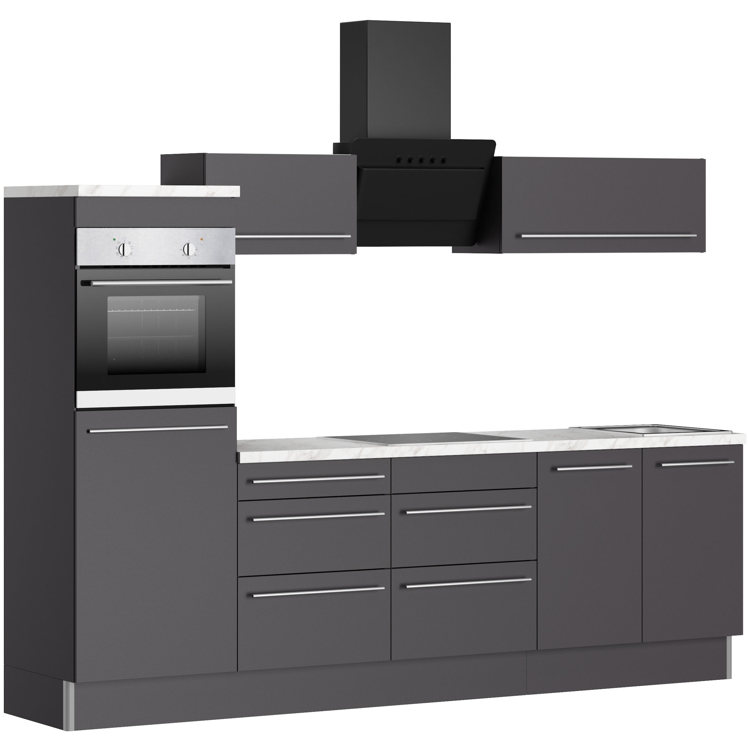 KOCHSTATION Küche "KS-Bern2", Breite 270 cm, wahlweise mit E-Geräten, Seite günstig online kaufen