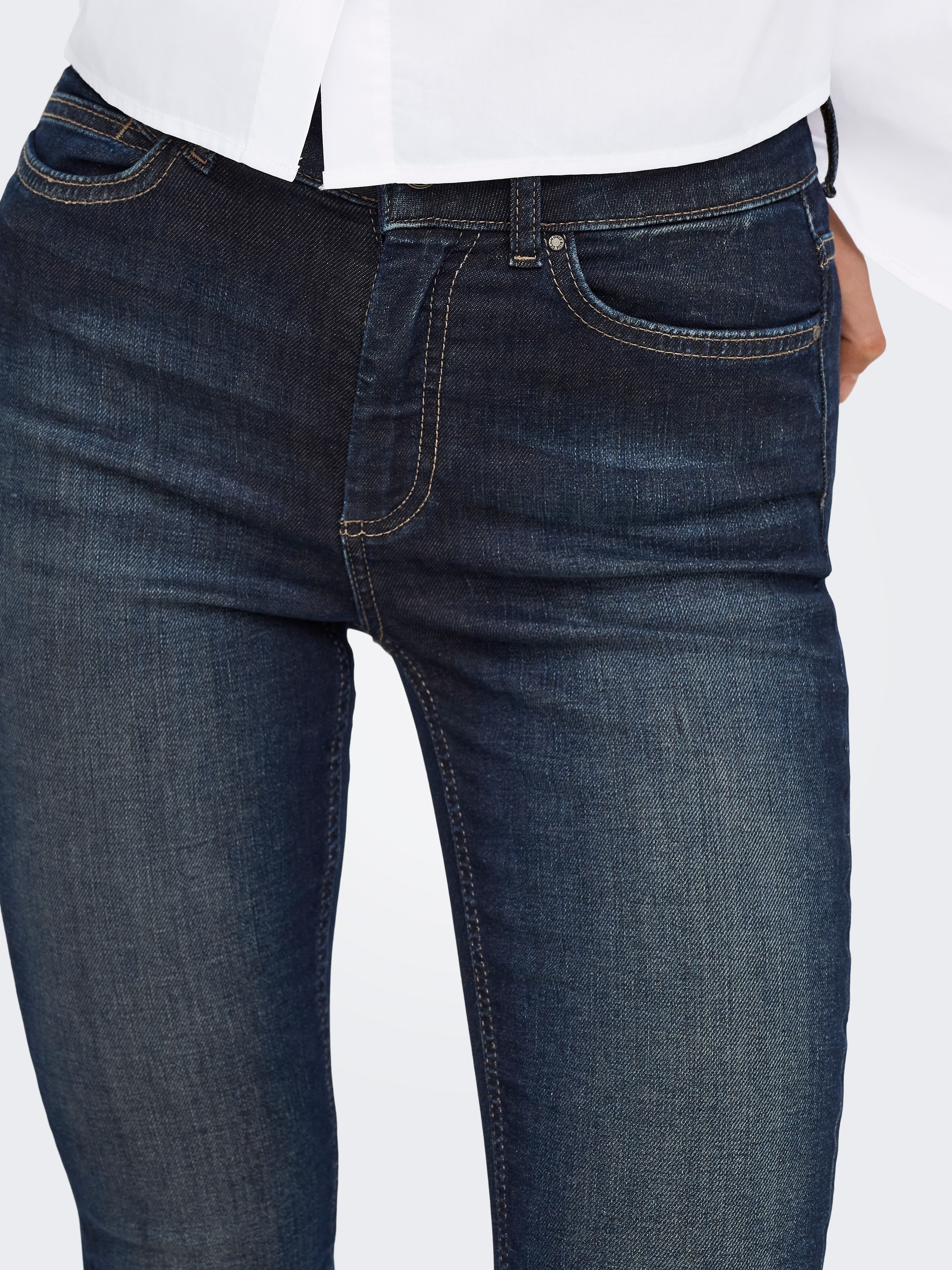ONLY Skinny-fit-Jeans »ONLBLUSH HW COATED SKINNY ANK DNM REA22« Materialmix, high waist, skinny fit