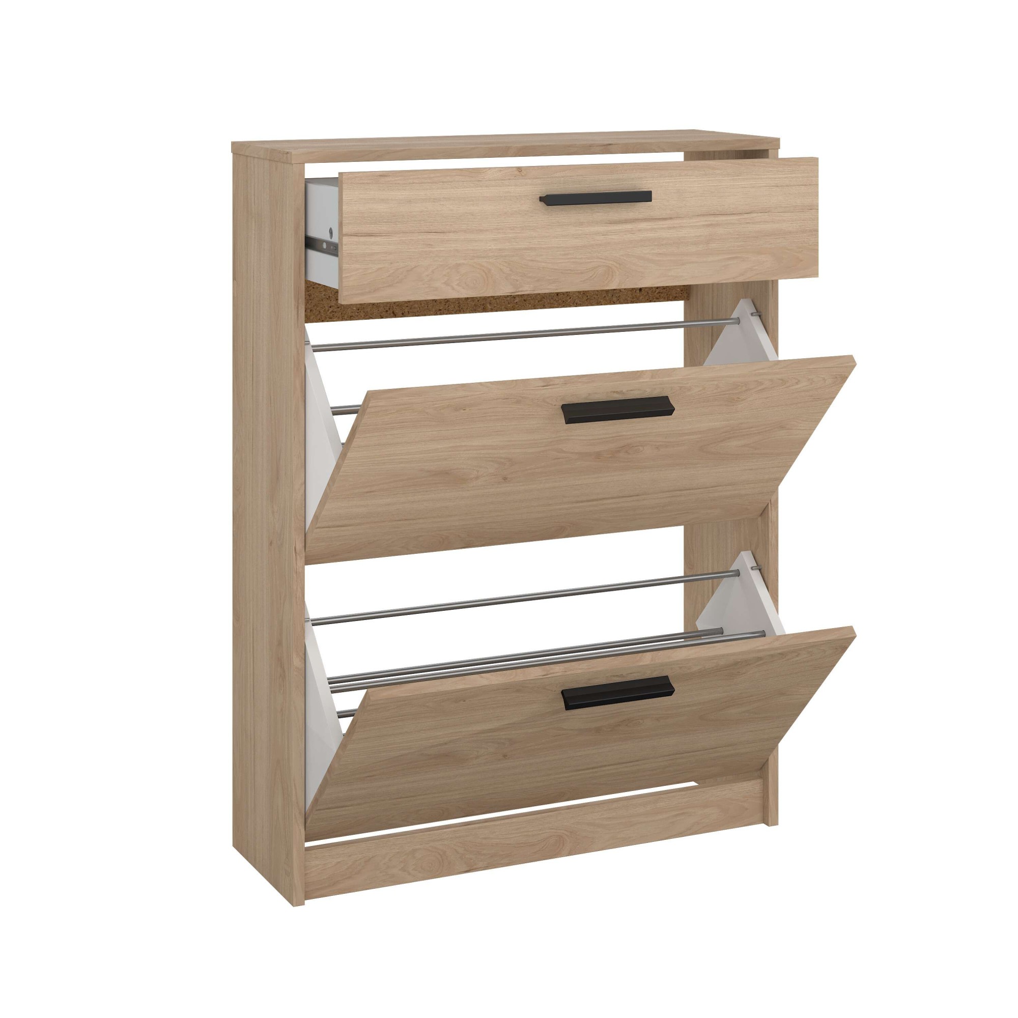 Home affaire Schuhkommode »Escape, praktischer Schuhschrank mit platzsparendem Design« Packung,  Schuhschrank mit 2 Klappen und Schublade für den Flur