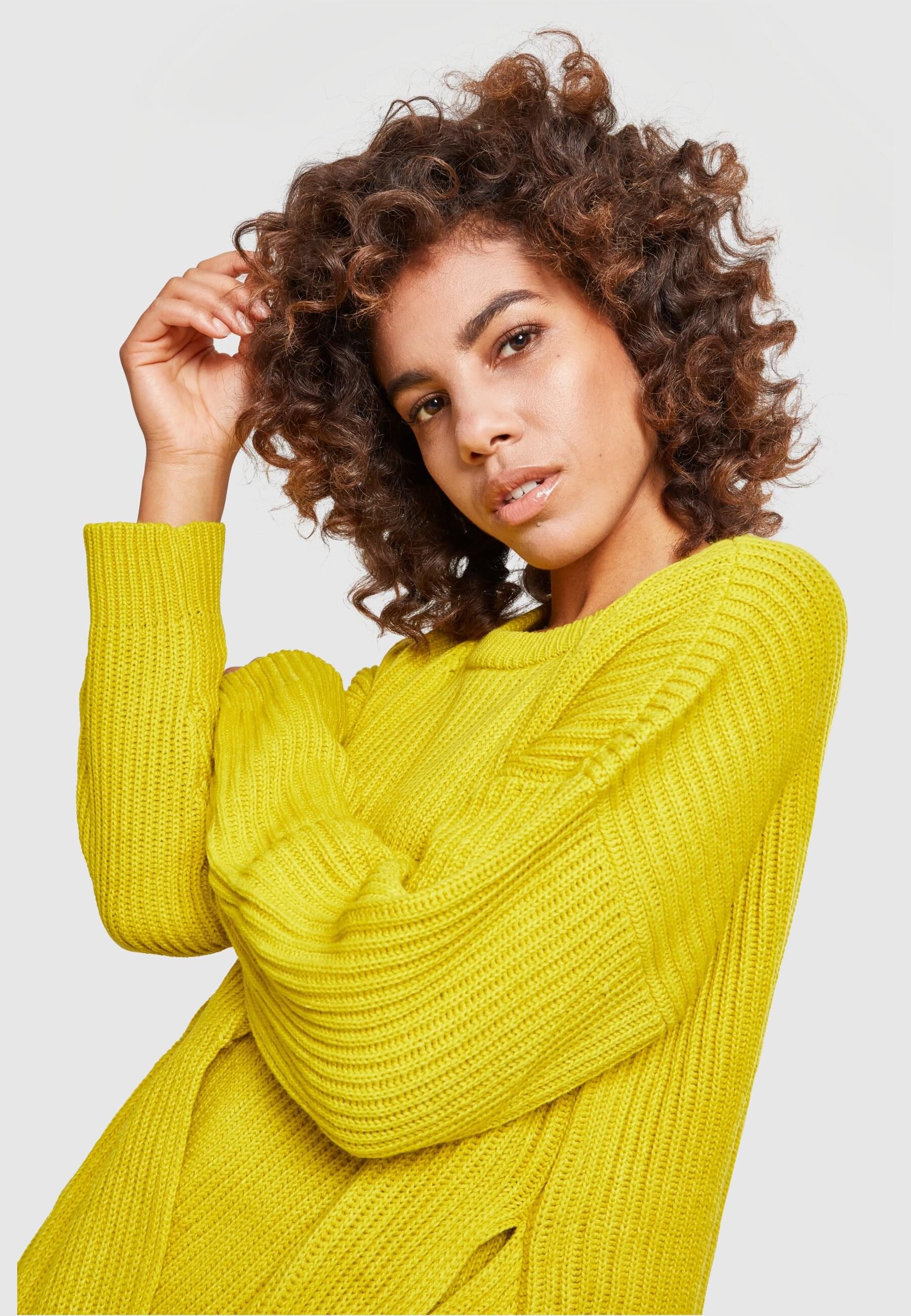 URBAN CLASSICS Rundhalspullover »Urban Classics Damen Ladies Wrapped Sweater«, (1 tlg.)