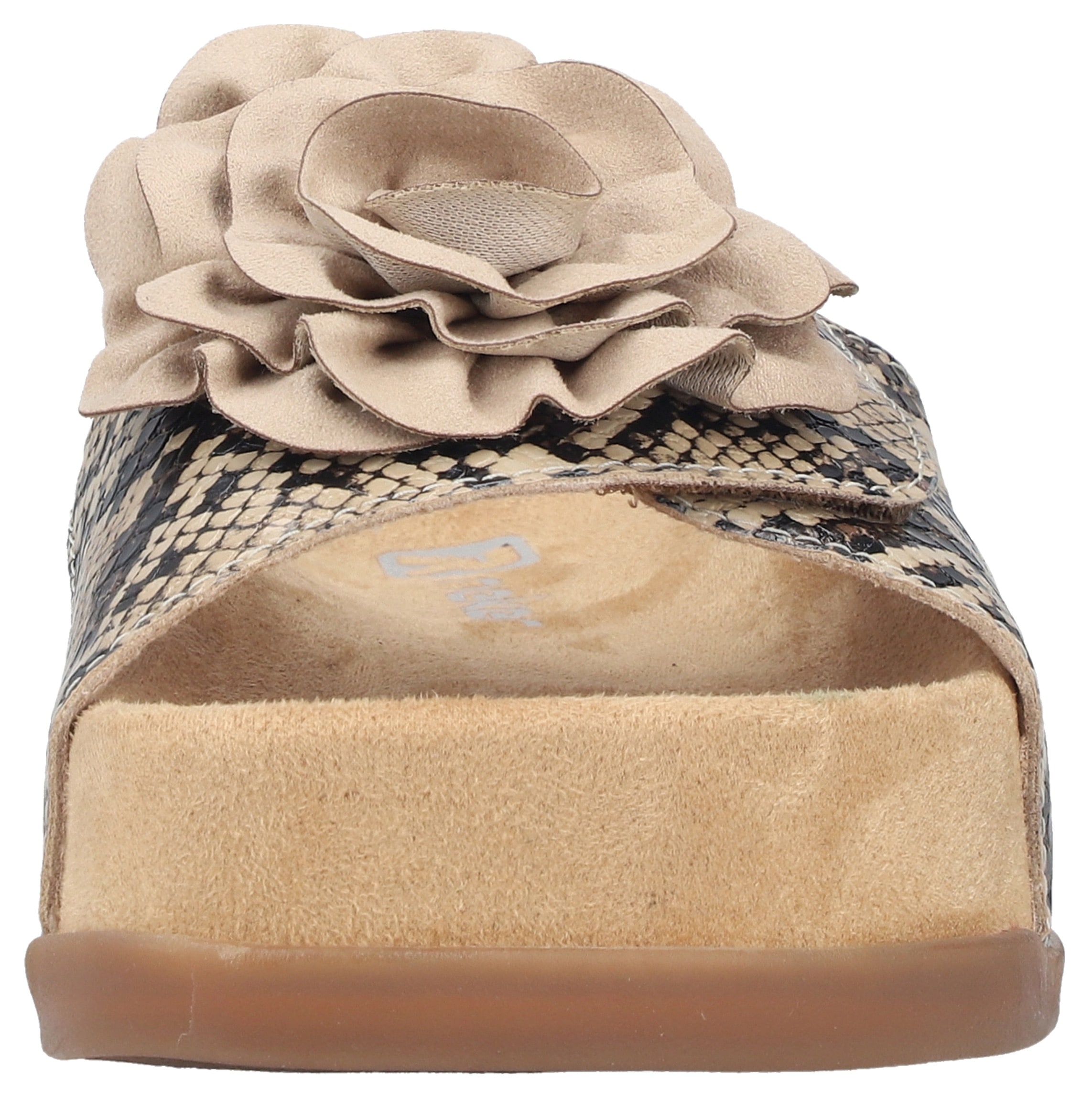 Rieker Pantolette  Sommerschuh, Urlaubsschuh, Strandschuh mit Blüte