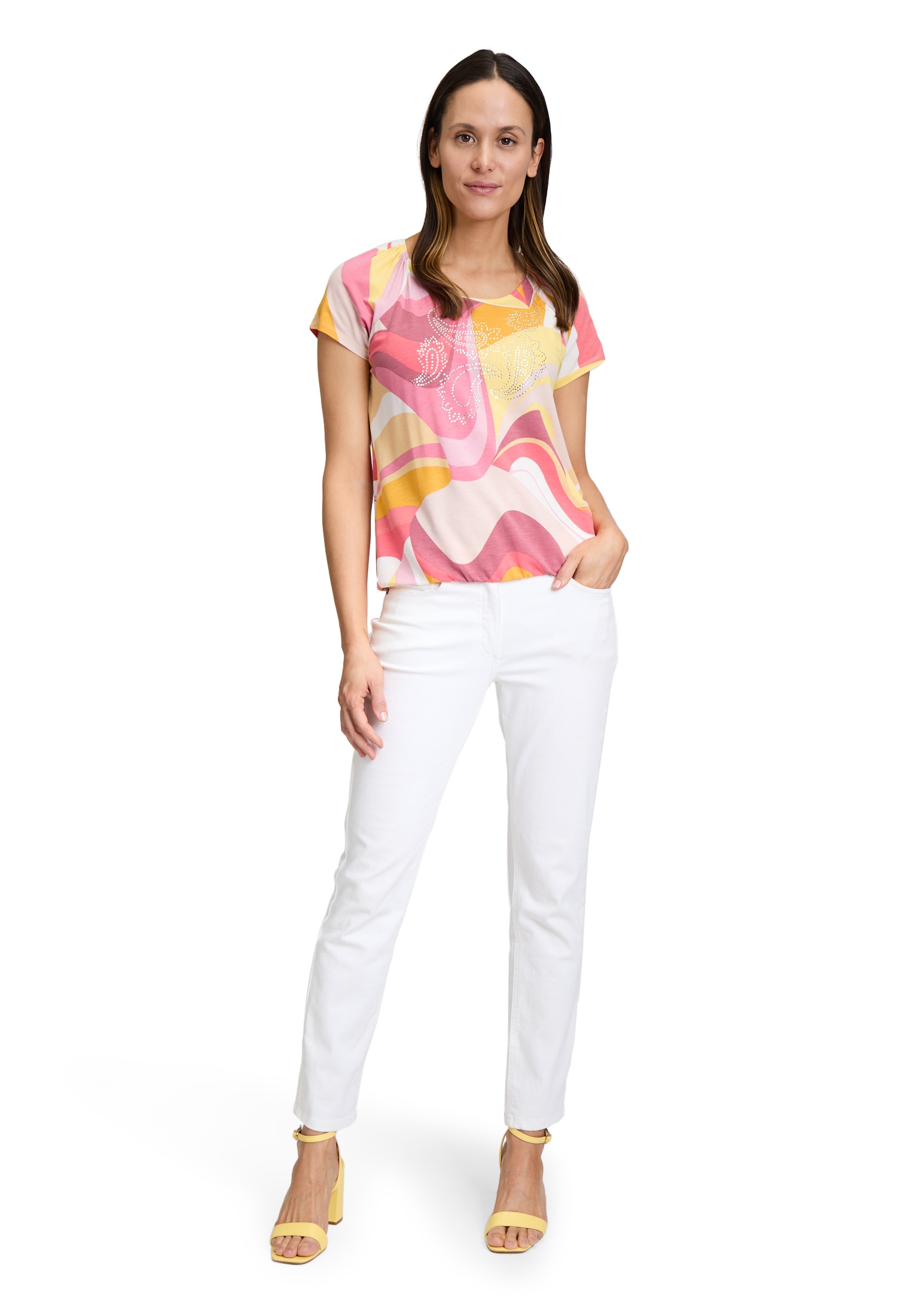 Betty Barclay Kurzarmshirt »Betty Barclay Printshirt mit Gummizug«, (1 tlg.), Hotfix