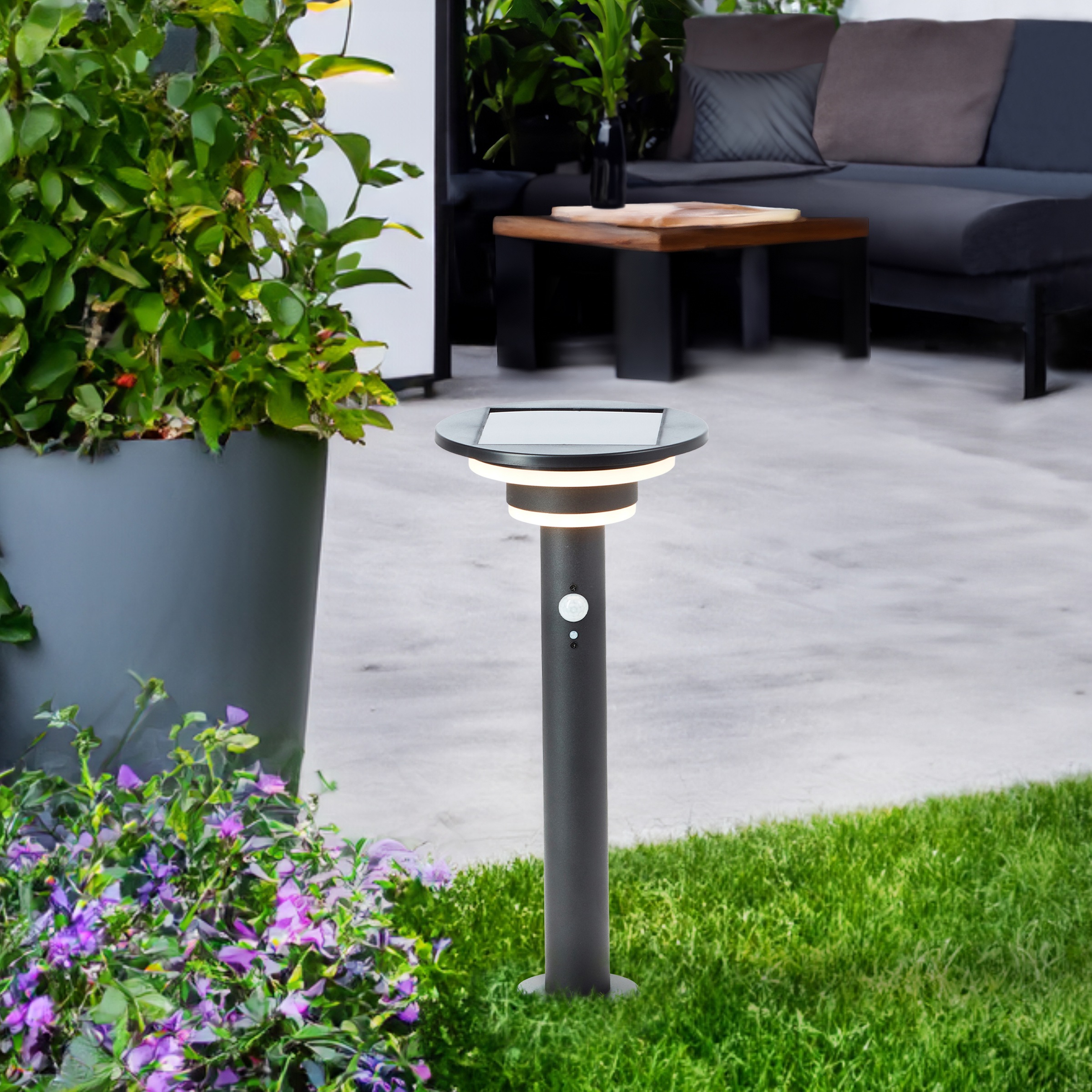 Brilliant LED Sockelleuchte »Garvina«, Solar, 45 cm, 430 lm, 3000 K, Edelstahl, matt schwarz