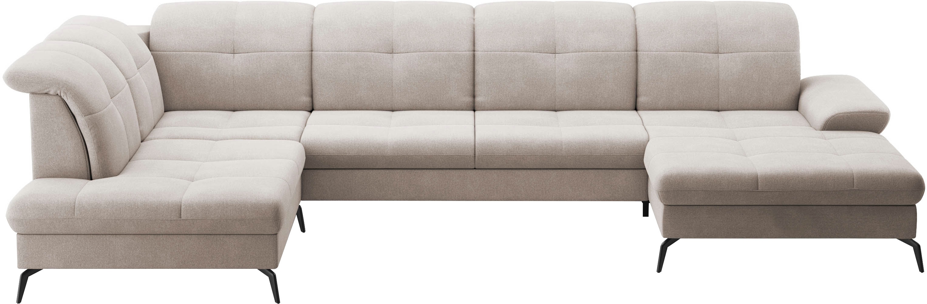 sit&more Wohnlandschaft "Amica, U-Form, inkl. Sitztiefenverstellung und Armteilverstellung" wahlweise mit Kopfteilverstellung, Schlaffunktion und Bettkasten