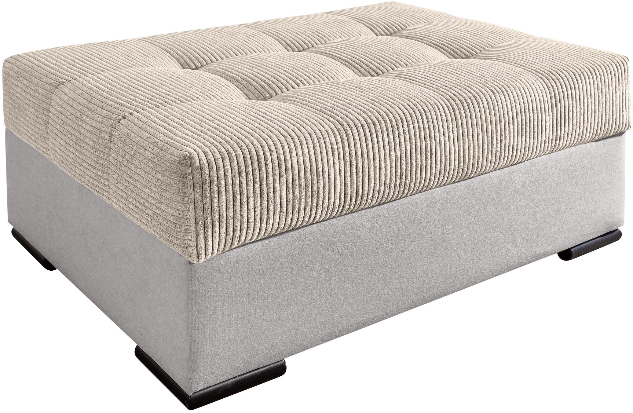 Hocker COLLECTION AB, B:98cm H:41cm T:68cmsilbergrau, natur, 100%polyester, Büro, Hocker, "Josy, B: 98 cm", individuell zu kombinieren, Federkern
