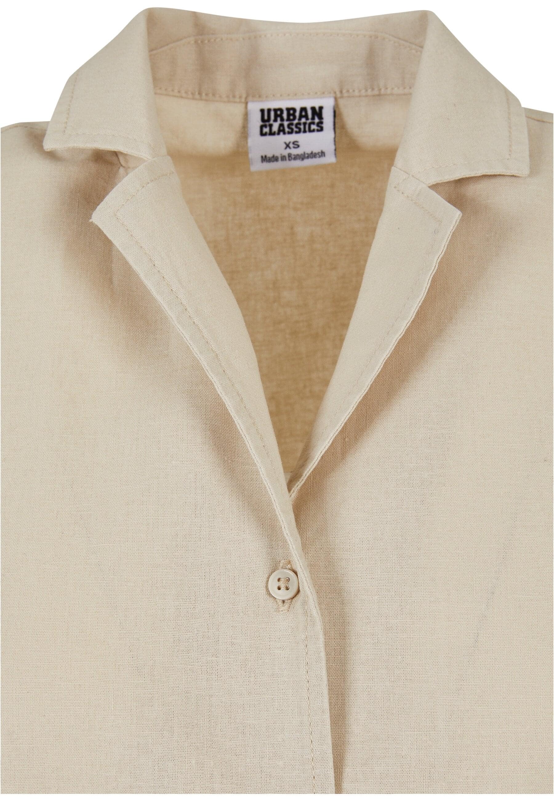 URBAN CLASSICS Klassische Bluse »Urban Classics Damen Ladies Linen Mixed Resort Shirt«